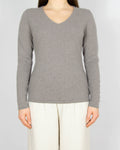Szarobeżowy kaszmirowy sweter WHITE T - S/M