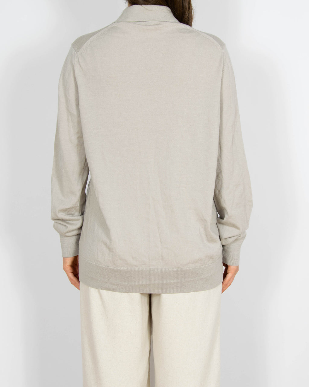 Szarobeżowy wełniany (merino) sweter Arket - M