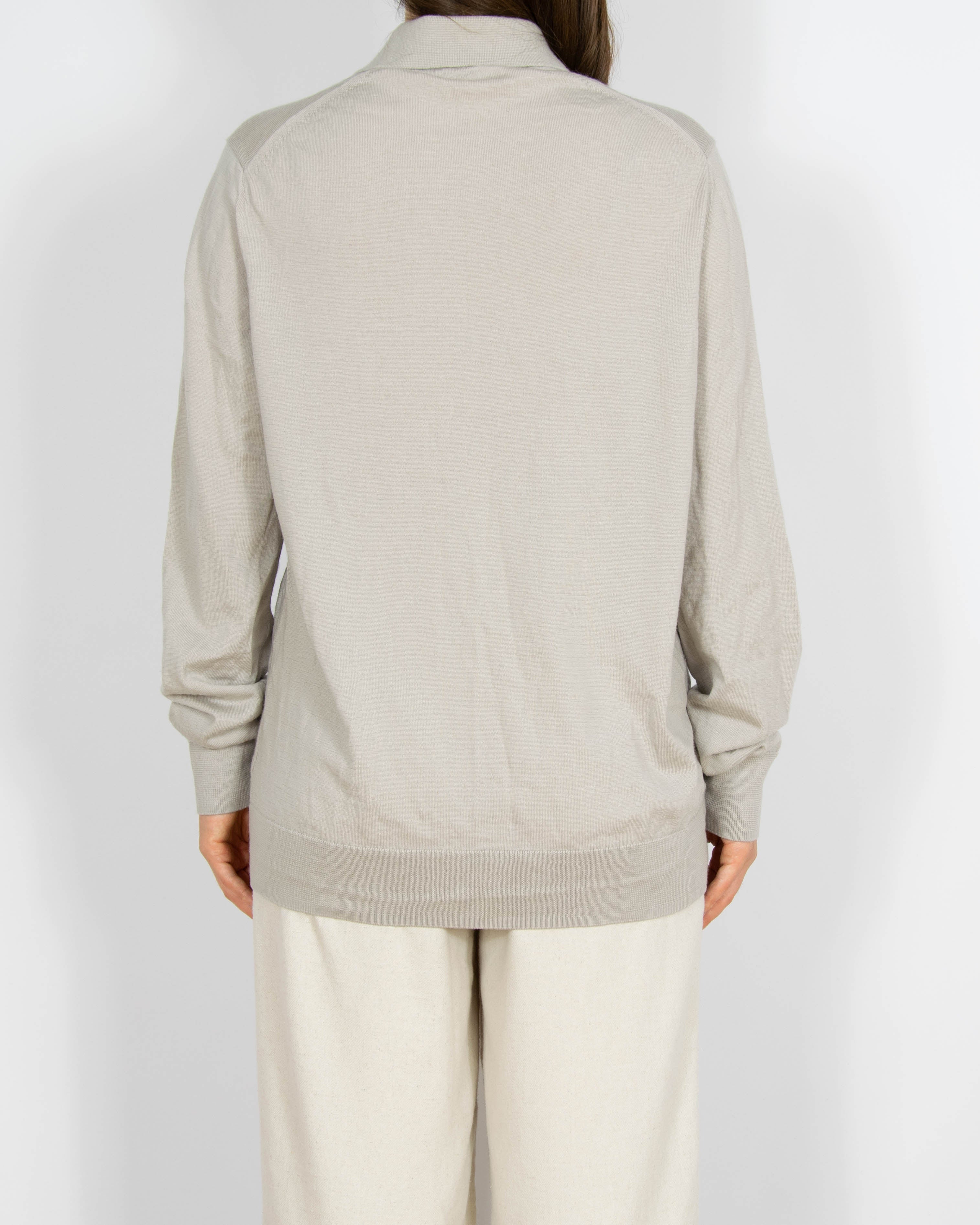 Szarobeżowy wełniany (merino) sweter Arket - M