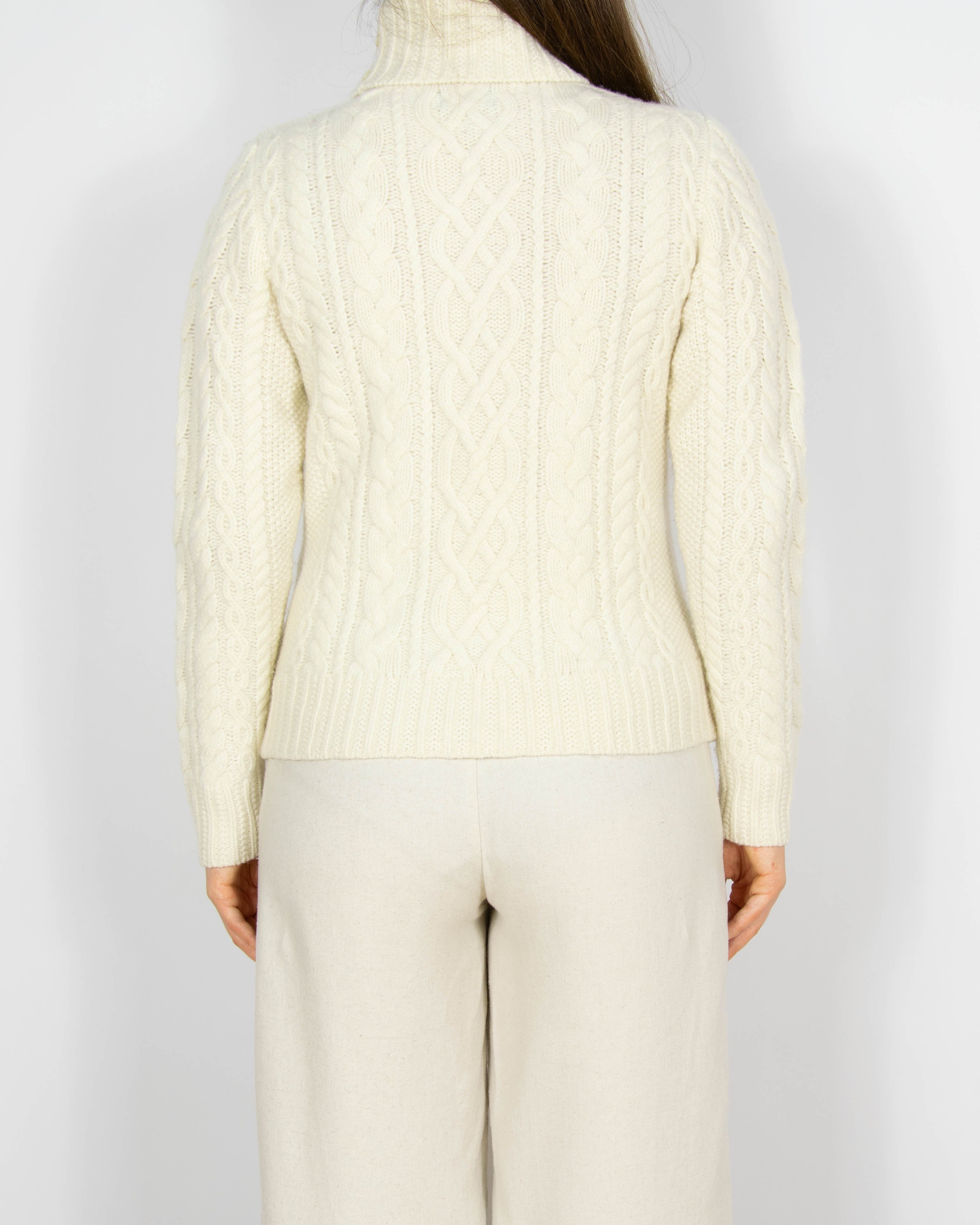 Kremowy wełniany sweter z kaszmirem Ralph Lauren - XS/S