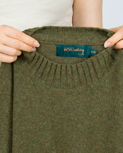 Oliwkowy khaki (wełna jagnięca) sweter WOODLING - XL