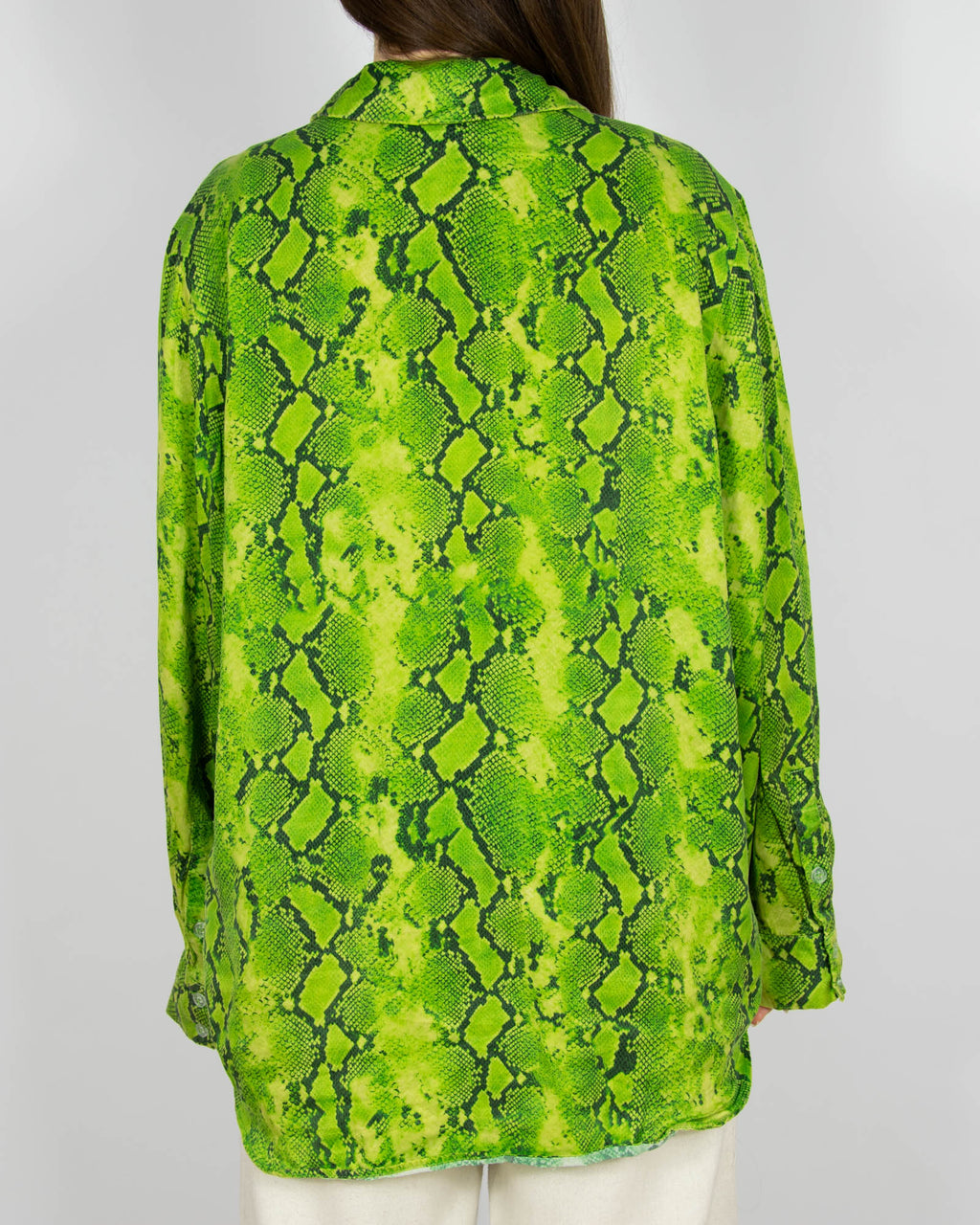 Zielona (tencel + wiskoza) koszula w wężowy print STINE GOYA - M