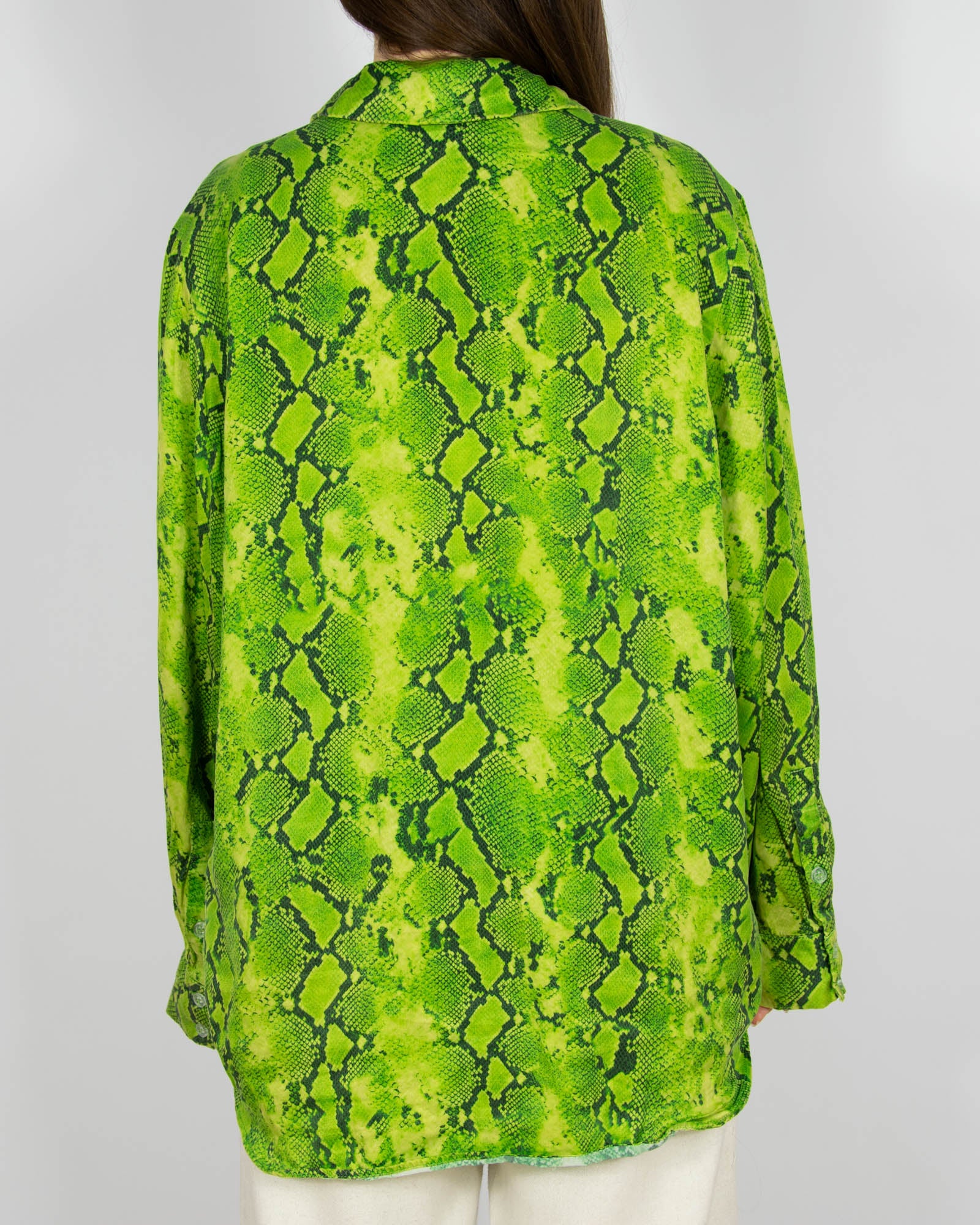 Zielona (tencel + wiskoza) koszula w wężowy print STINE GOYA - M