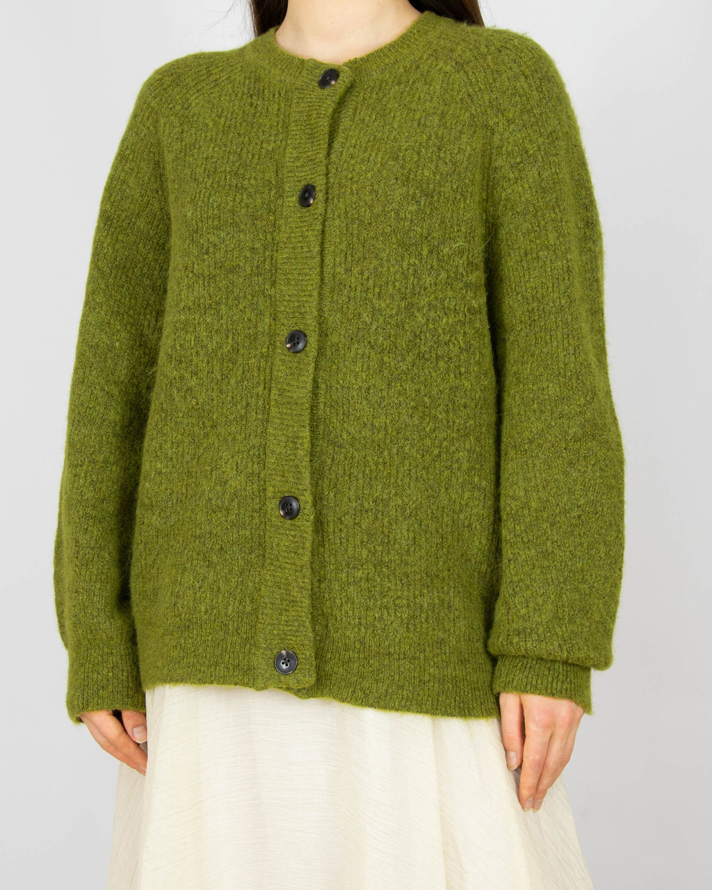 Zielony (wełna + alpaka) kardigan Selected Femme