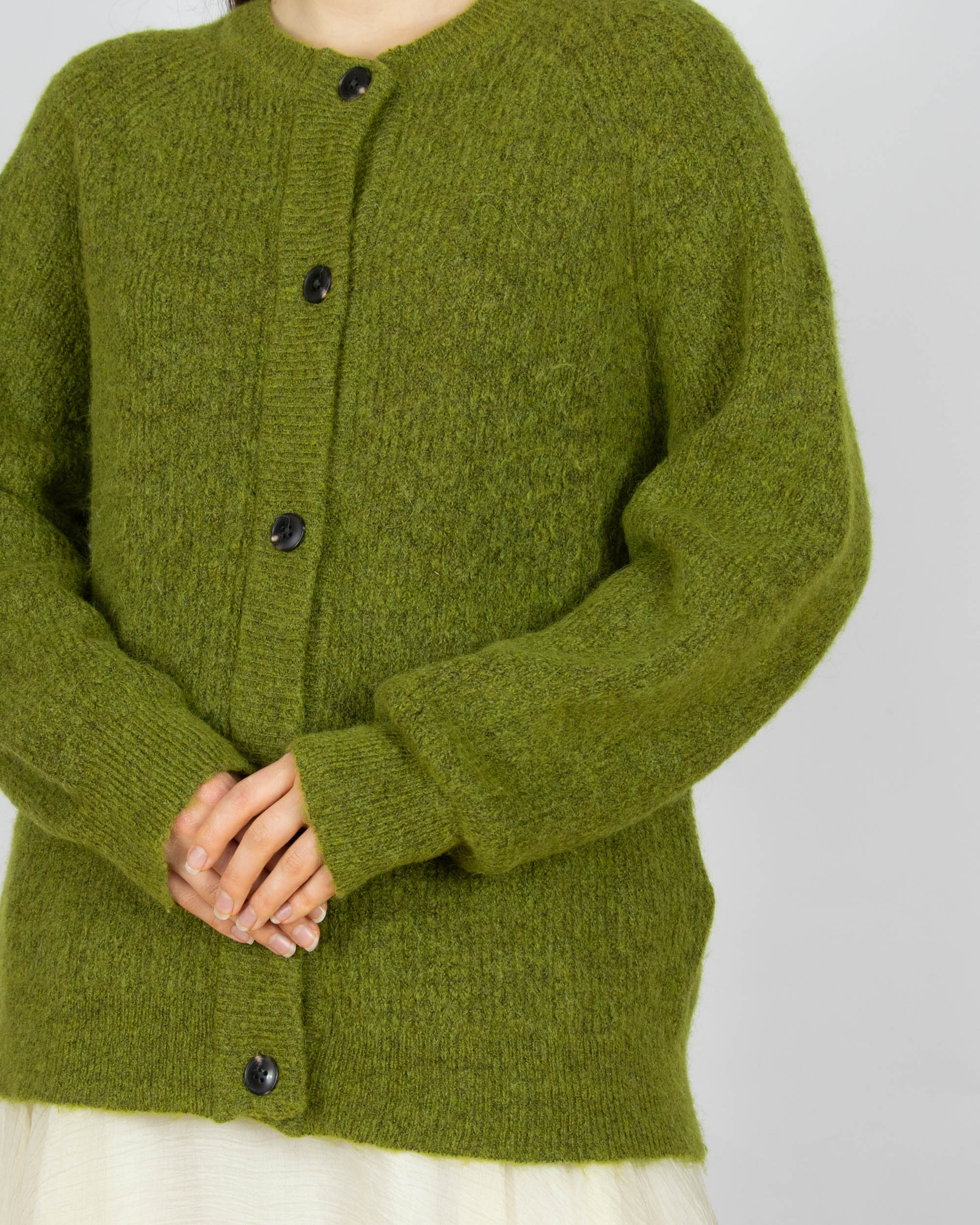 Zielony (wełna + alpaka) kardigan Selected Femme - L