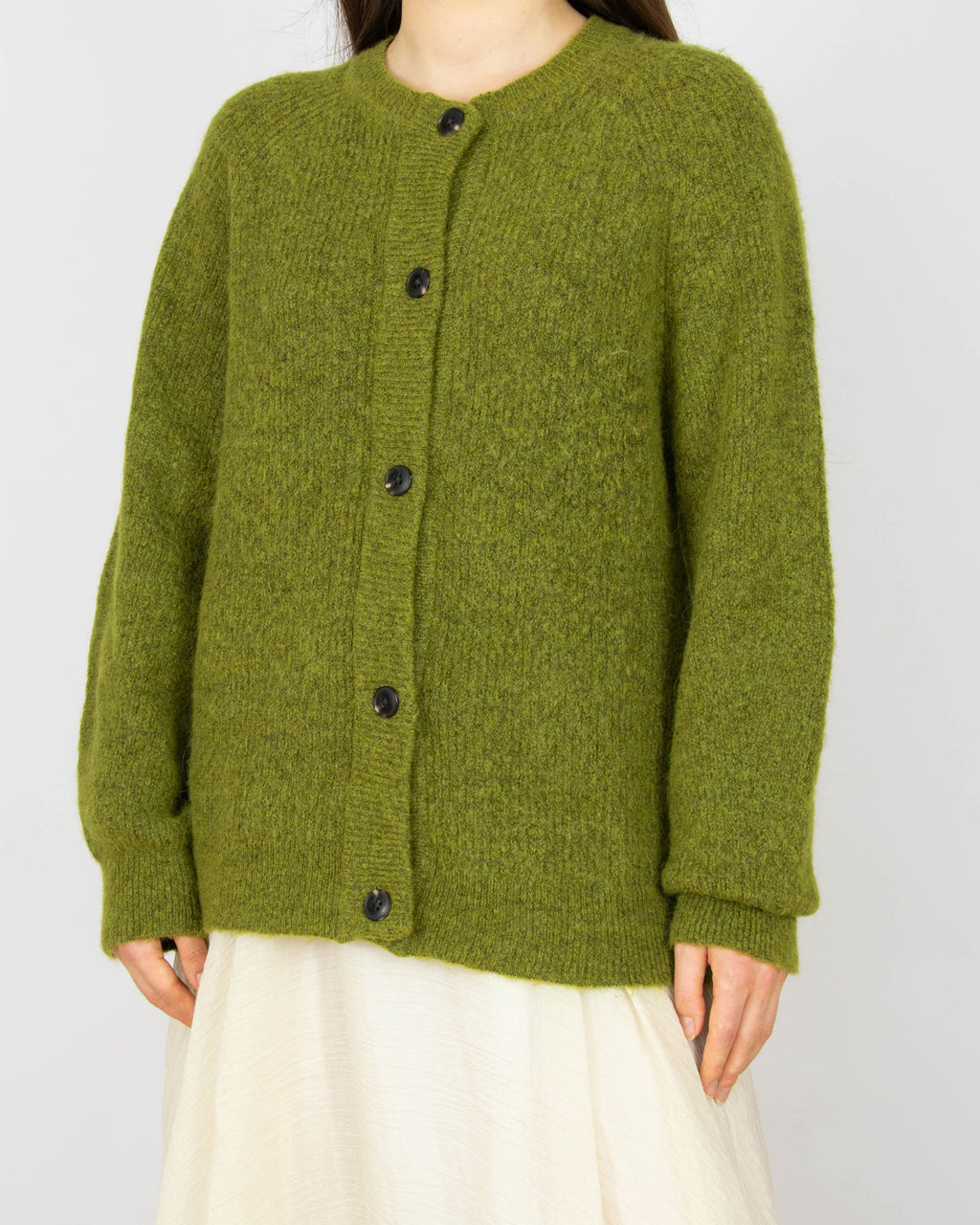 Zielony (wełna + alpaka) kardigan Selected Femme - L