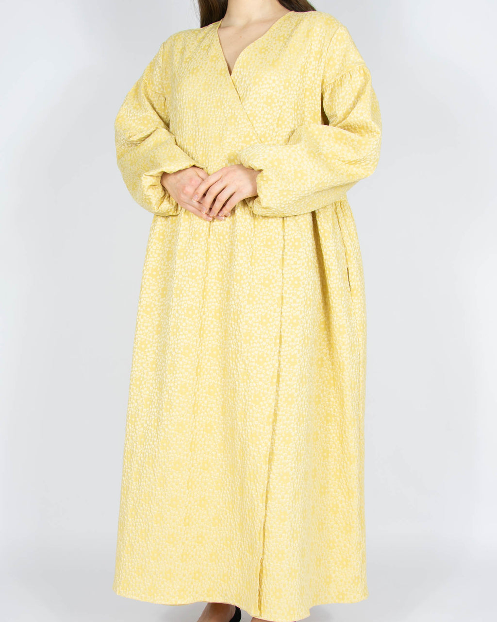 Żółta sukienka maxi w kwiaty SAMSOE SAMSOE - S/M