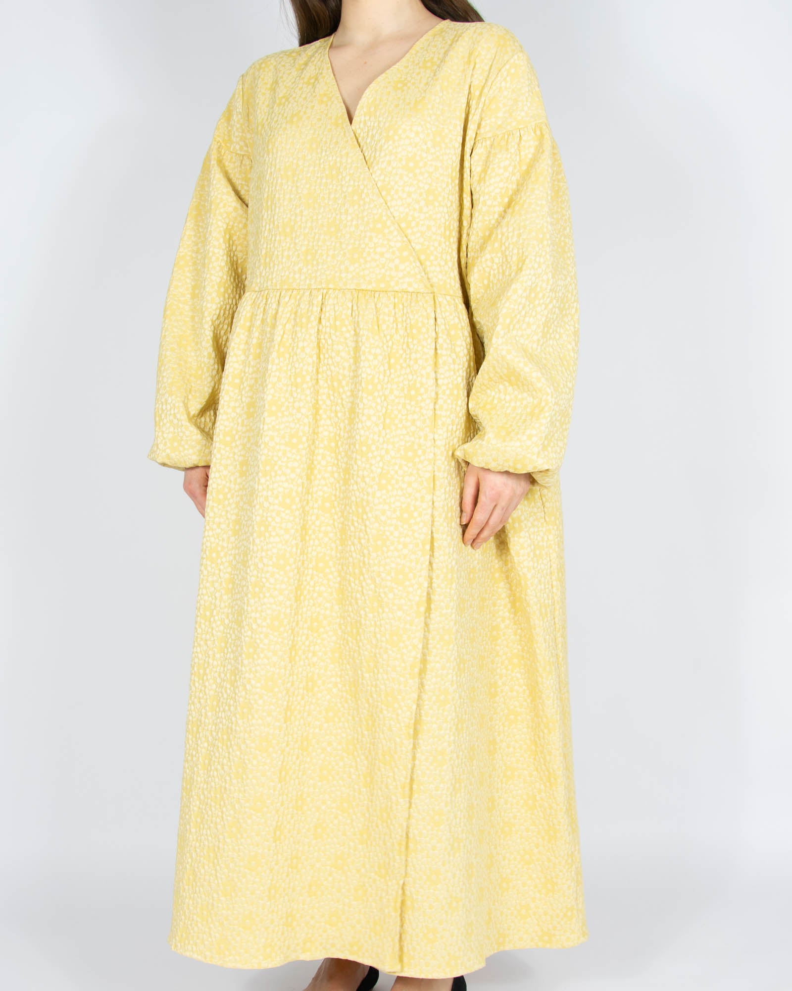 Żółta sukienka maxi w kwiaty SAMSOE SAMSOE - S/M