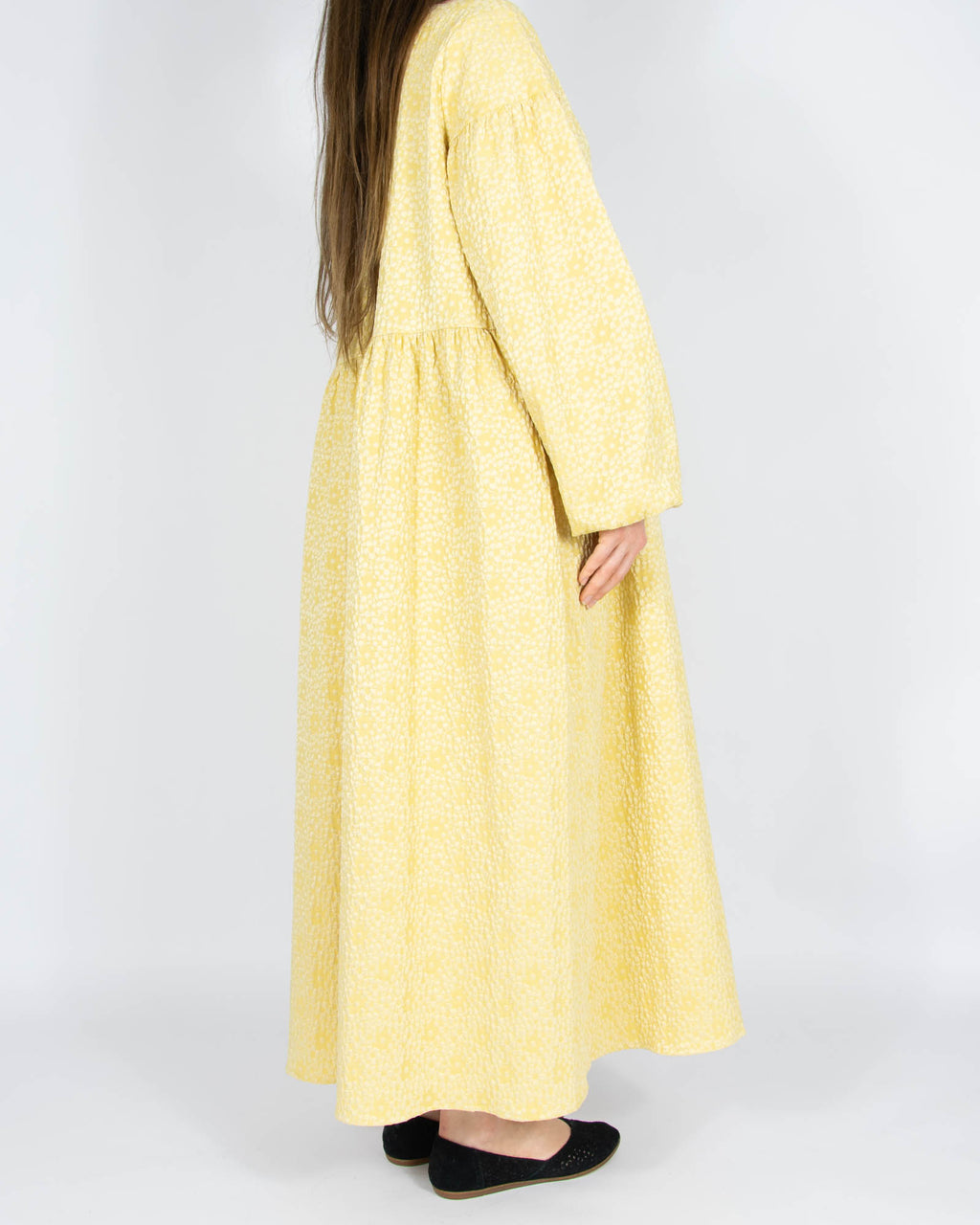 Żółta sukienka maxi w kwiaty SAMSOE SAMSOE - S/M