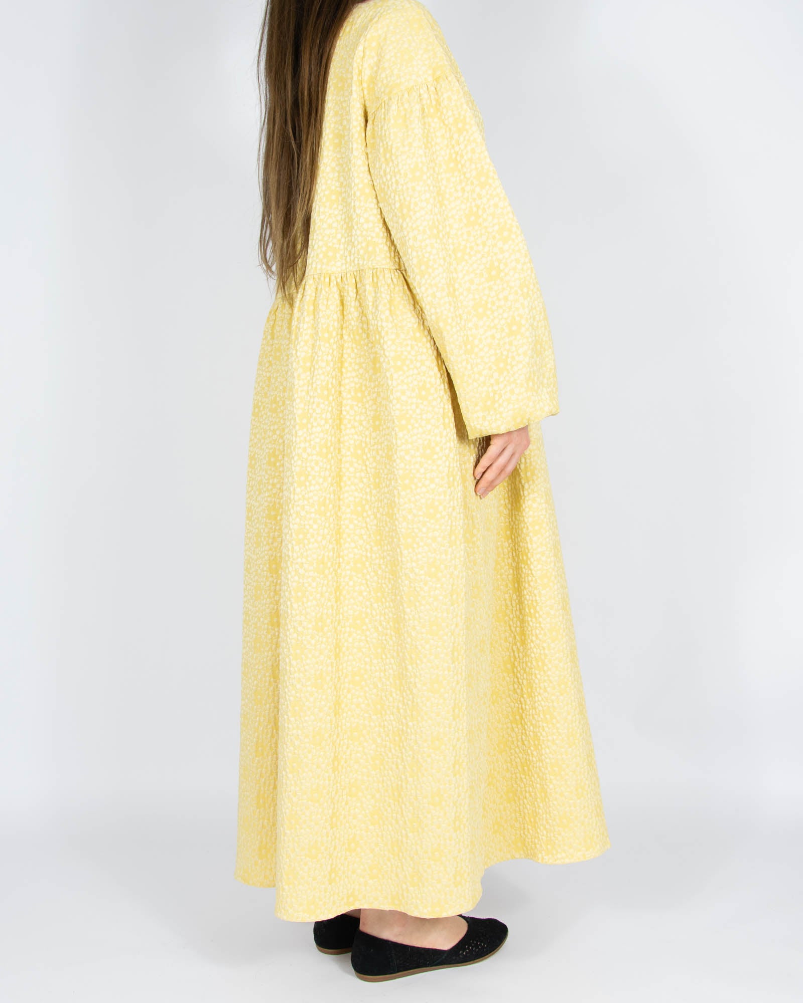Żółta sukienka maxi w kwiaty SAMSOE SAMSOE - S/M