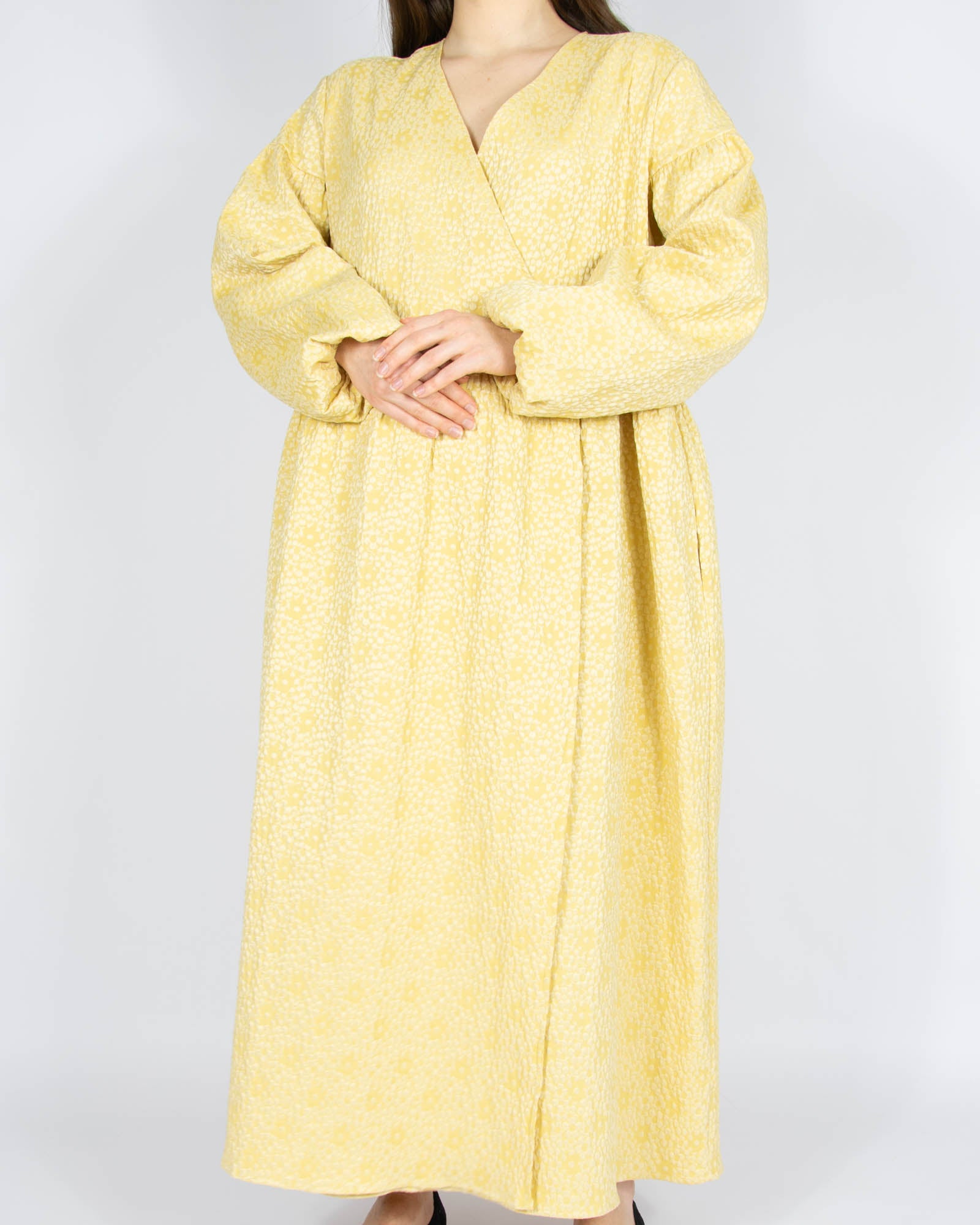 Żółta sukienka maxi w kwiaty SAMSOE SAMSOE - S/M