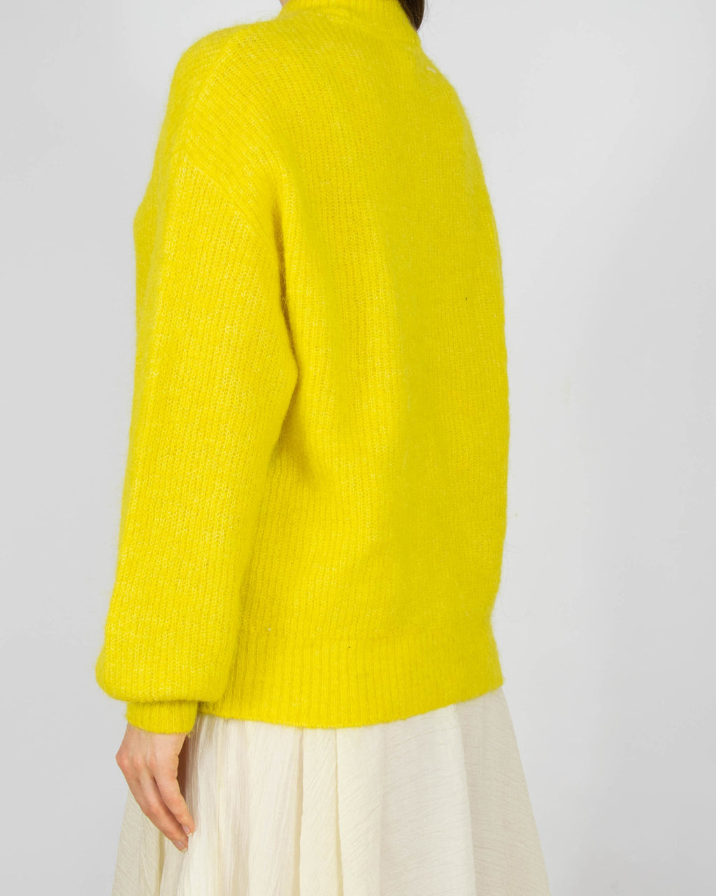 Żółty (alpaka + wełna) sweter FLTP - S