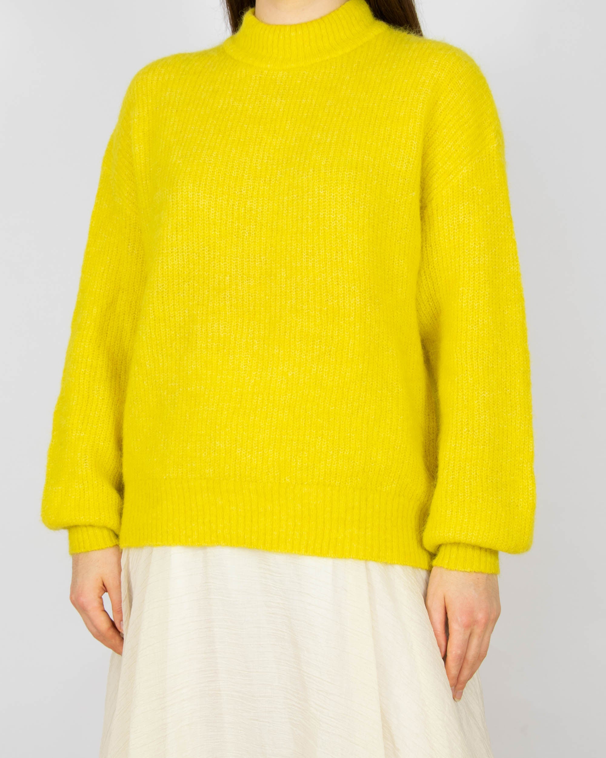Żółty (alpaka + wełna) sweter FLTP