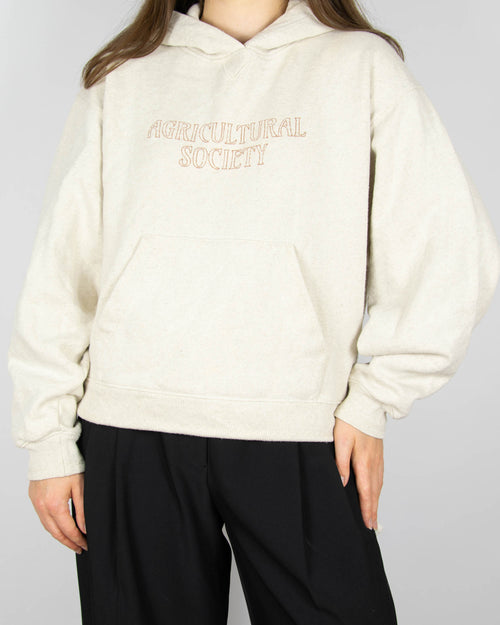 Beżowa (bawełna organiczna + konopie) bluza z kapturem norweskiej designerskiej marki Holzweiler