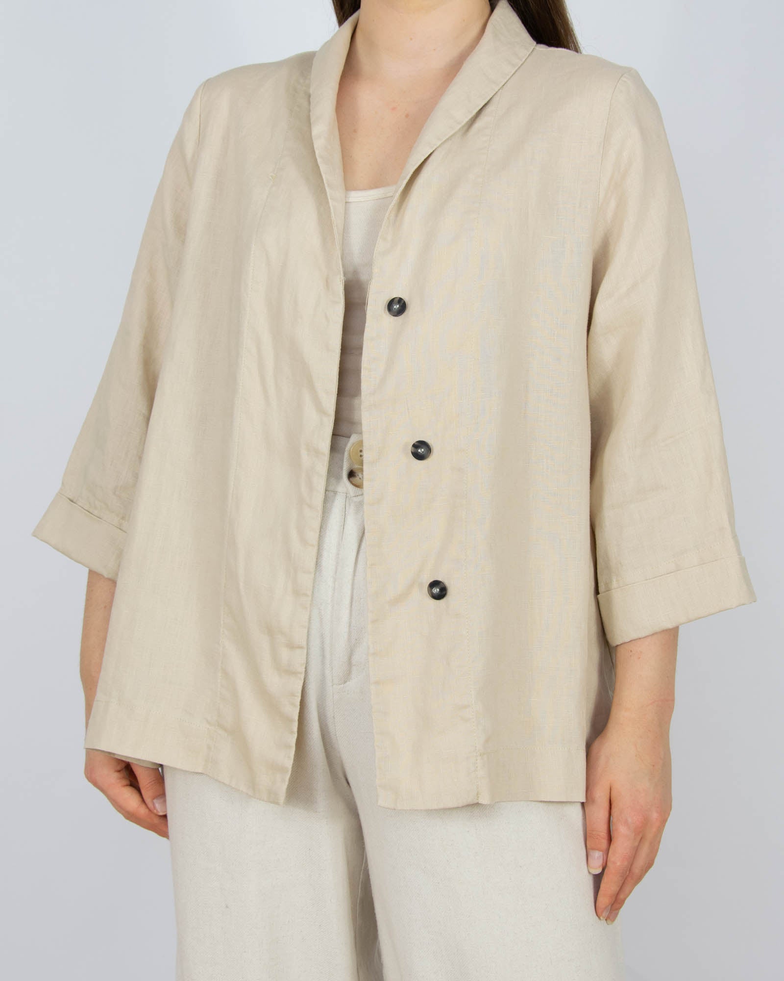 Beżowa lniana koszula IBEN