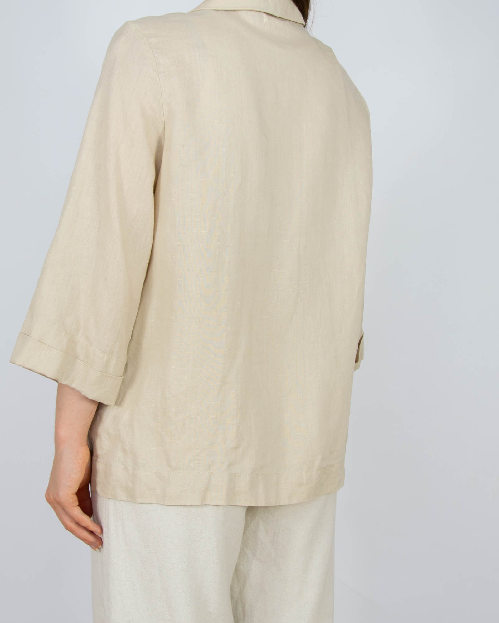 Beżowa lniana koszula IBEN - S/M