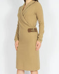 Beżowa wełniana (merino) sukienka Ralph Lauren - S