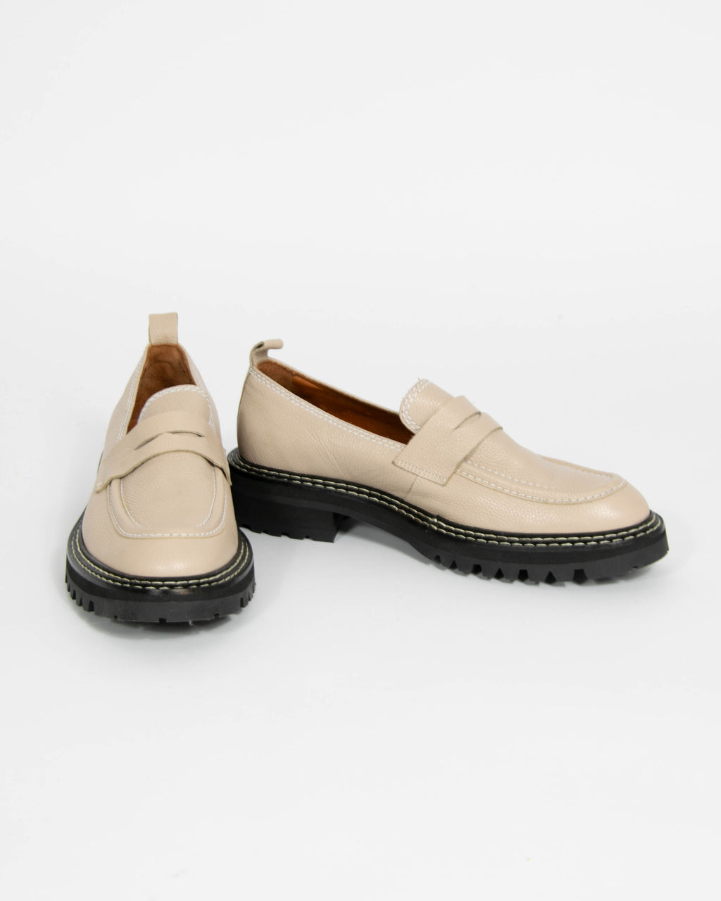 Beżowe skórzane loafersy Billi Bi Copenhagen - 42