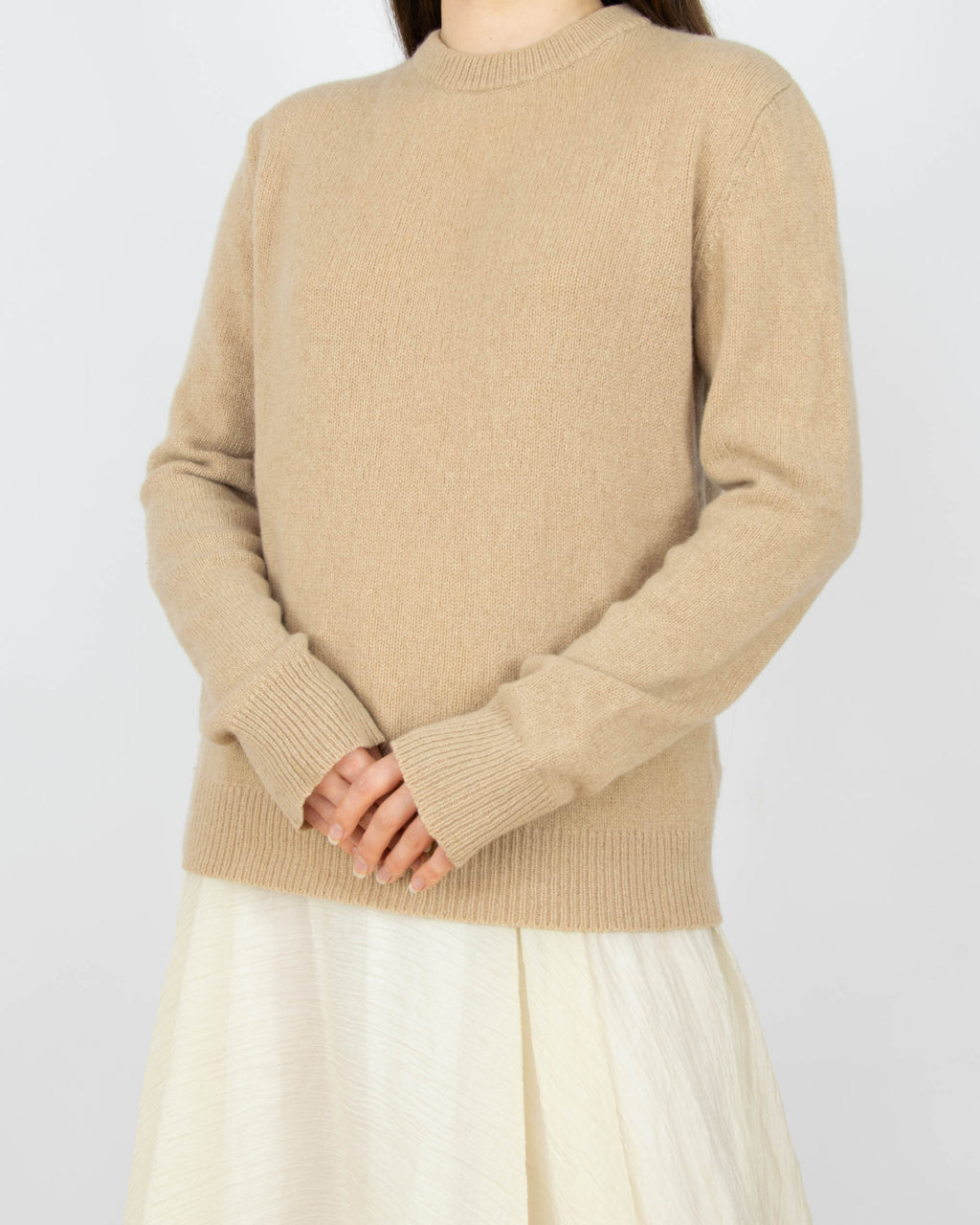 Beżowy kaszmirowy sweter Zara - S