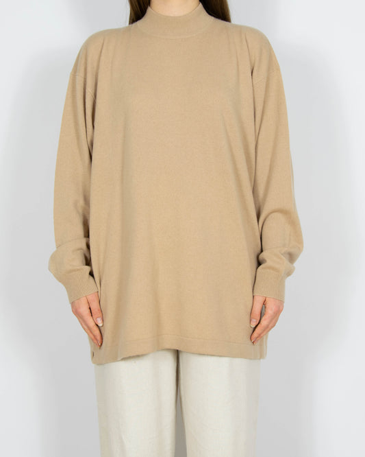 Beżowy kaszmirowy sweter - M/L