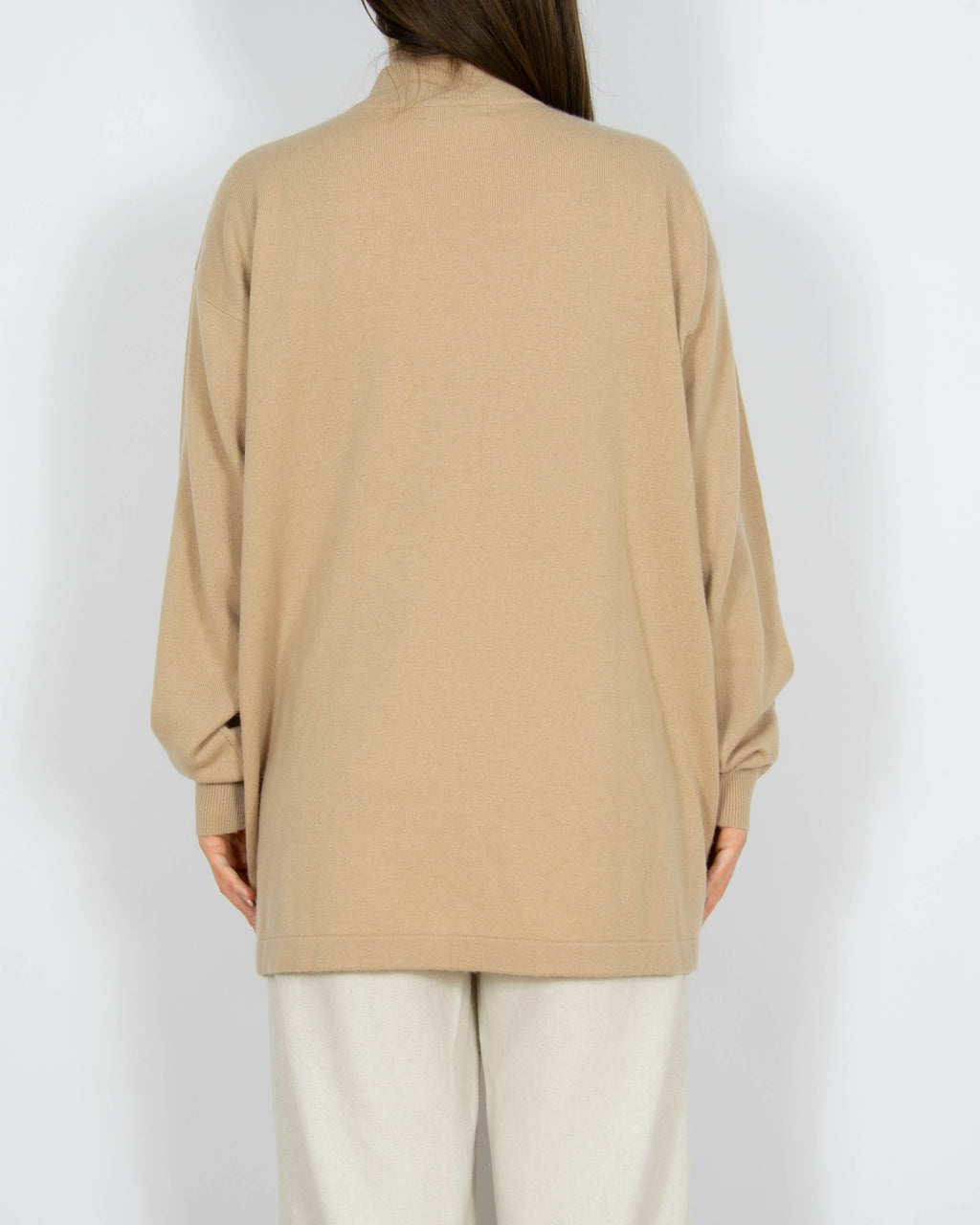 Beżowy kaszmirowy sweter - M/L