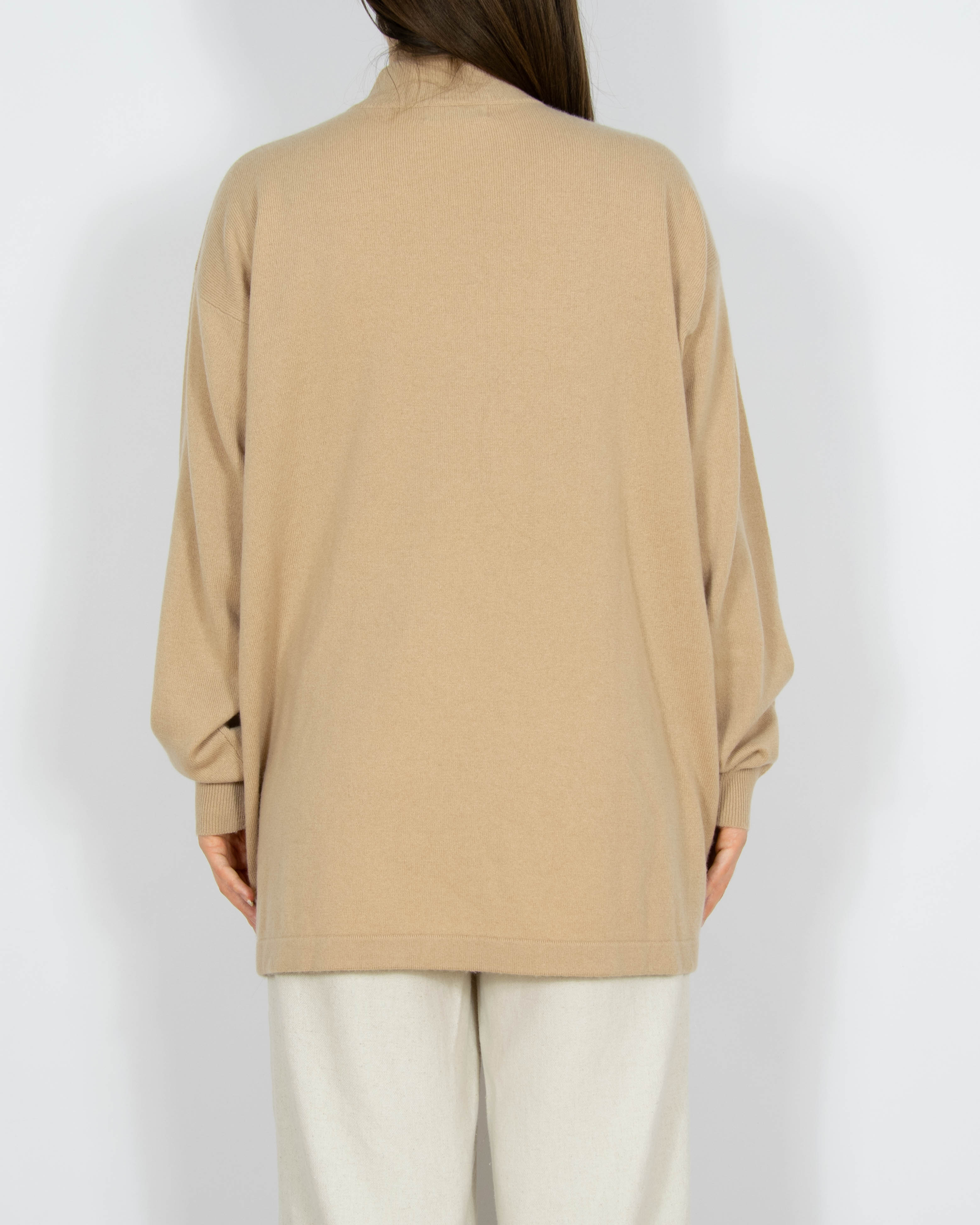 Beżowy kaszmirowy sweter - M/L