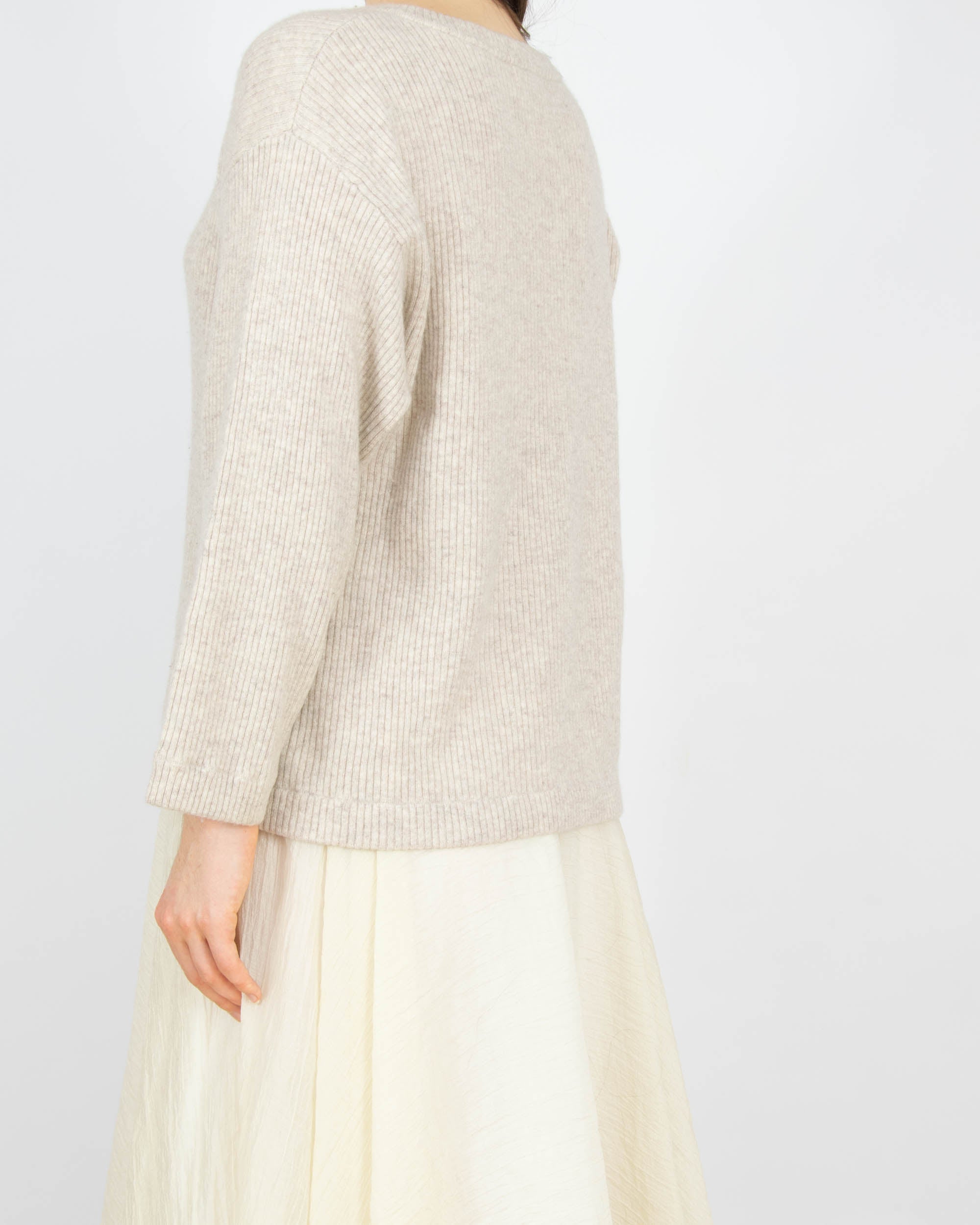 Beżowy kaszmirowy sweter KASHMINA - S