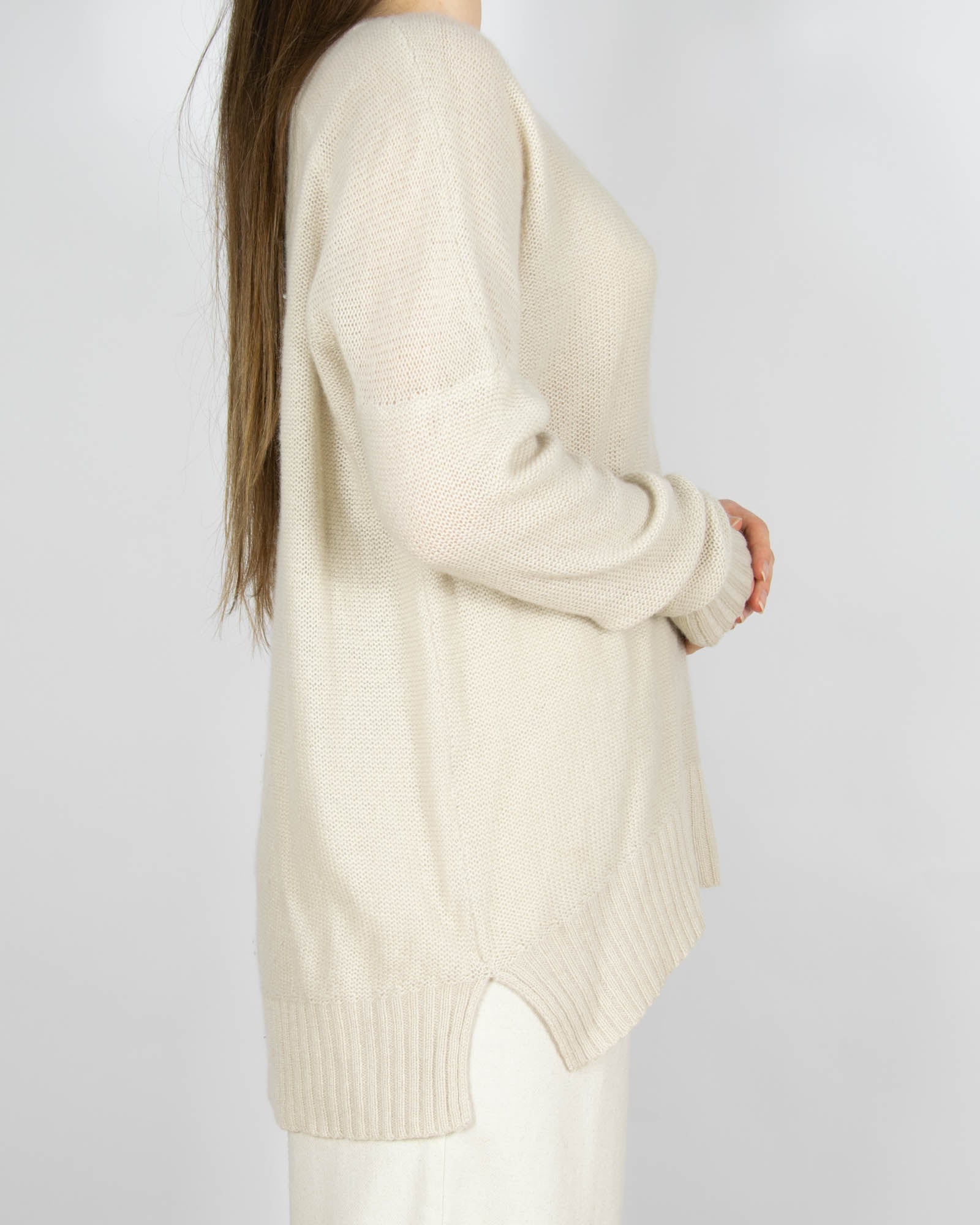 Beżowy kaszmirowy sweter 360 CASHMERE - M