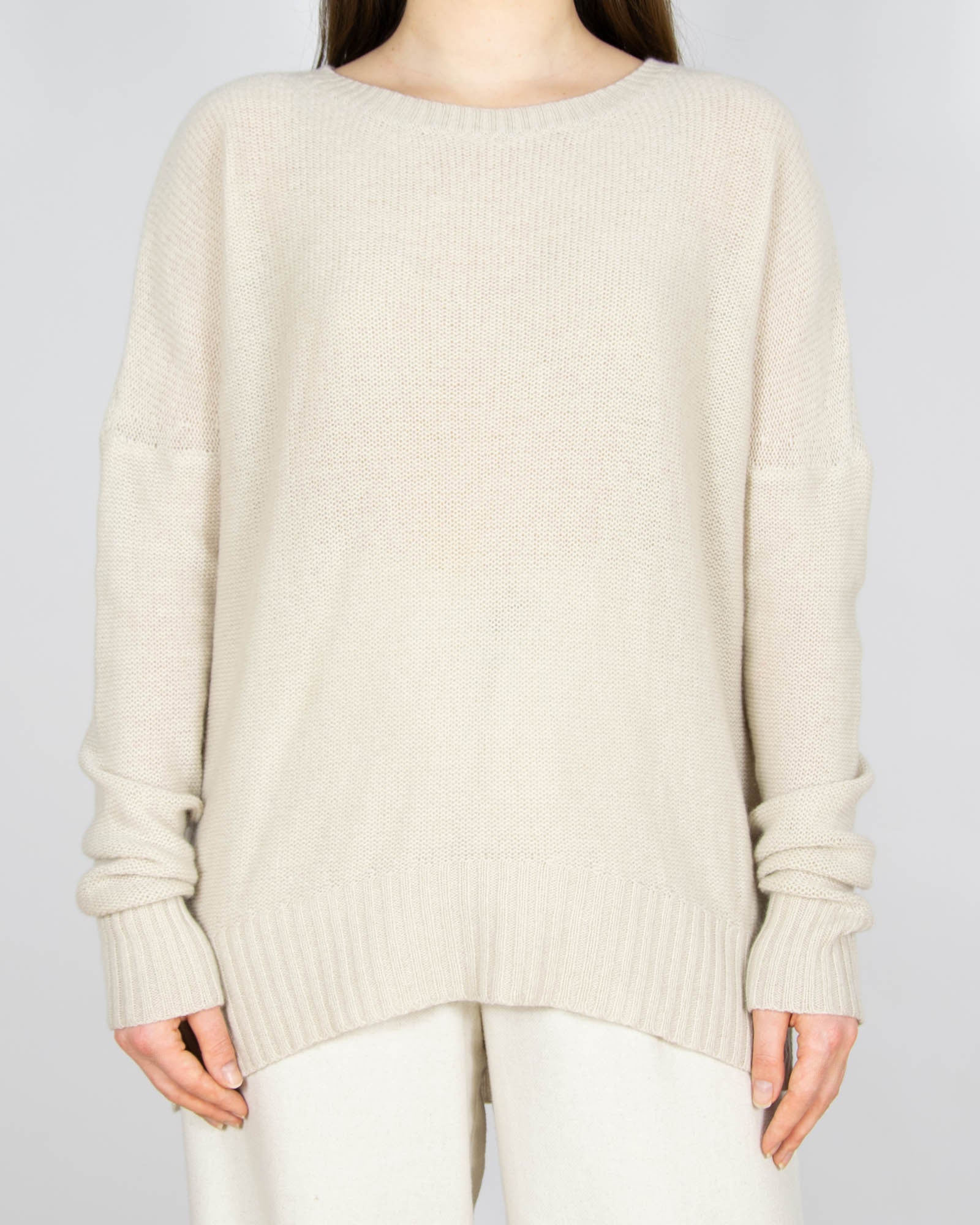 Beżowy kaszmirowy sweter 360 CASHMERE
