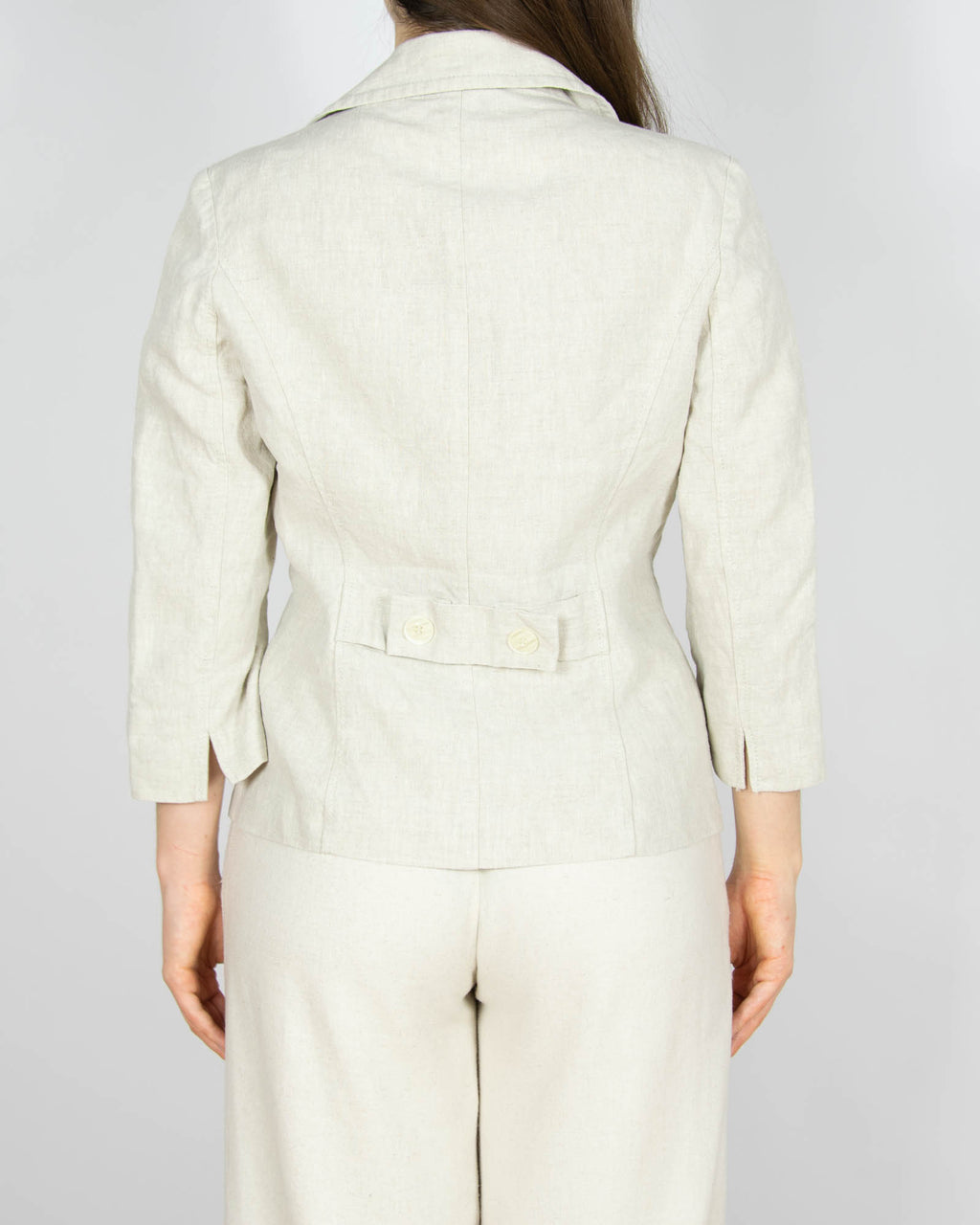 Beżowy lniany żakiet s.Oliver - S