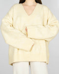 Nowy kremowy wełniany (wełna + moher) sweter - XL