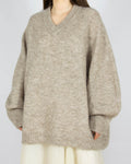 Beżowy (moher + wełna) sweter kay/day 