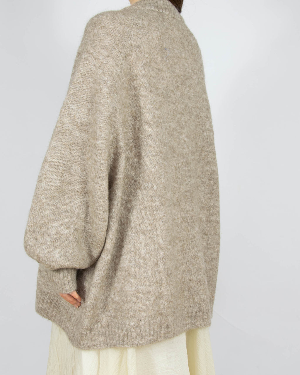 Beżowy (moher + wełna) sweter kay/day - M/L