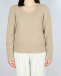 Nowy beżowy wełniany (angora) sweter - S
