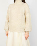 Beżowy (merino + alpaka) sweter Object - S
