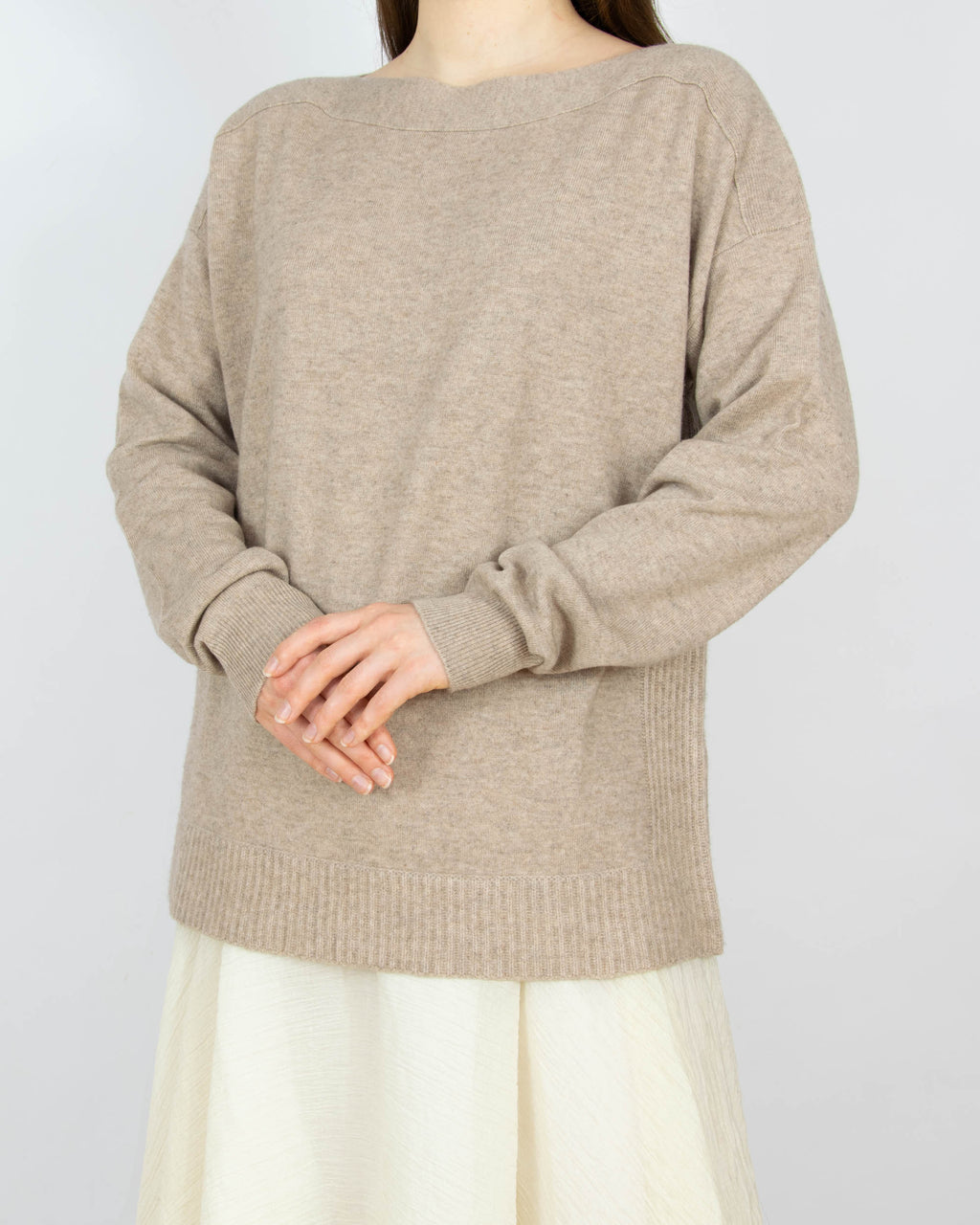 Beżowy (wełna + kaszmir) sweter REPEAT