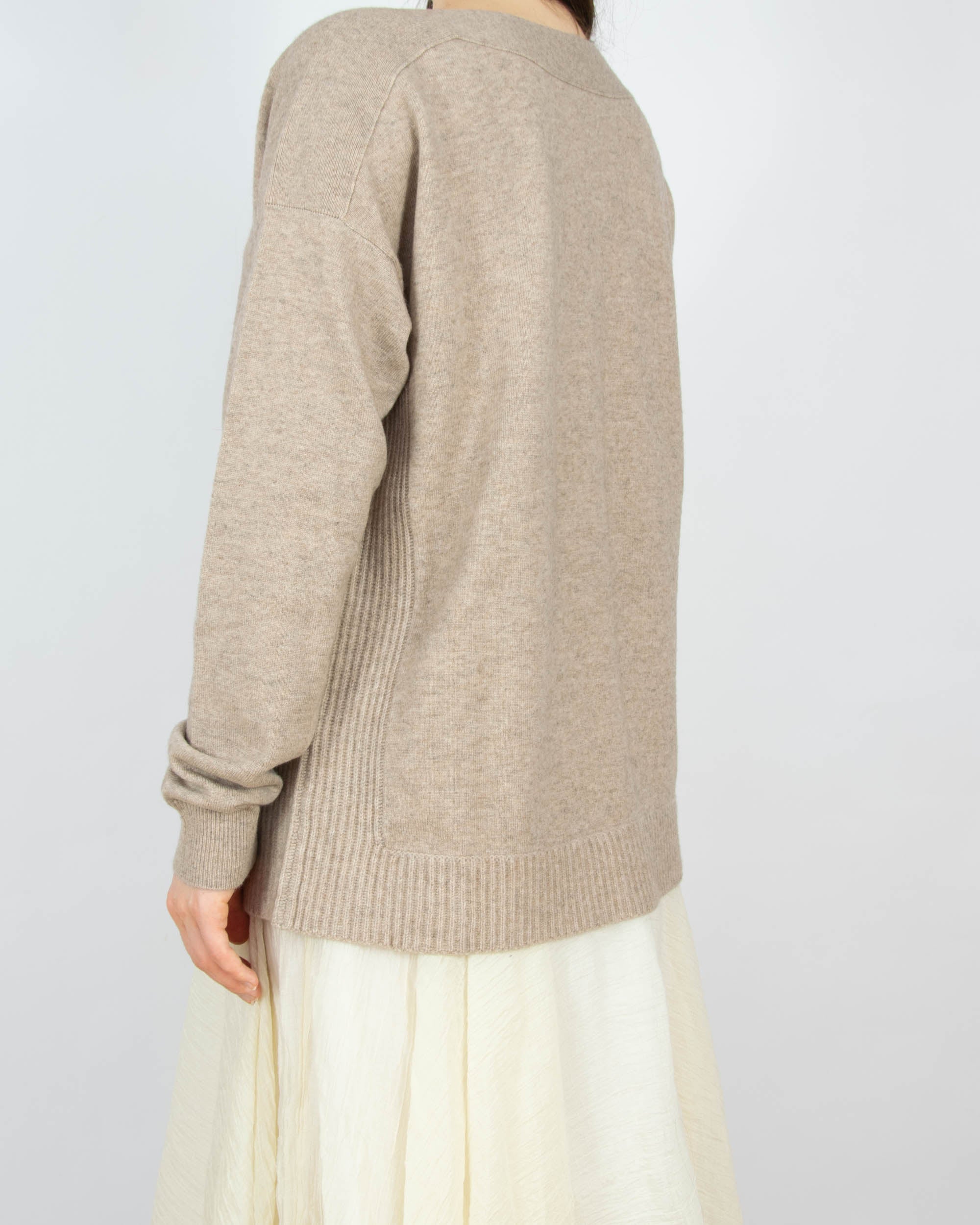 Beżowy (wełna + kaszmir) sweter REPEAT - L/XL