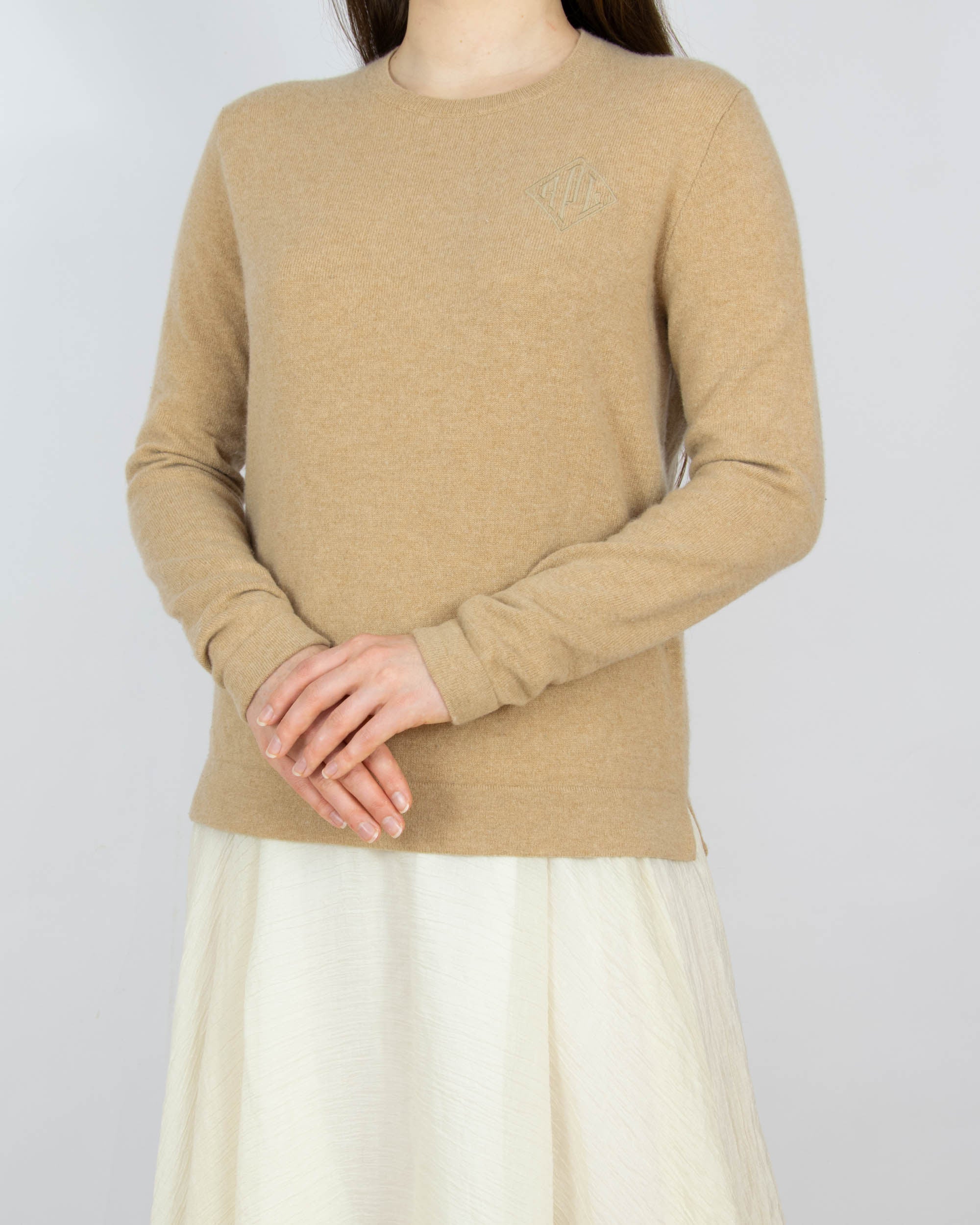 Beżowy (merino + kaszmir) sweter Ralph Lauren - S