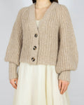 Beżowy wełniany (wełna + alpaka) kardigan H&M Premium Selection - S