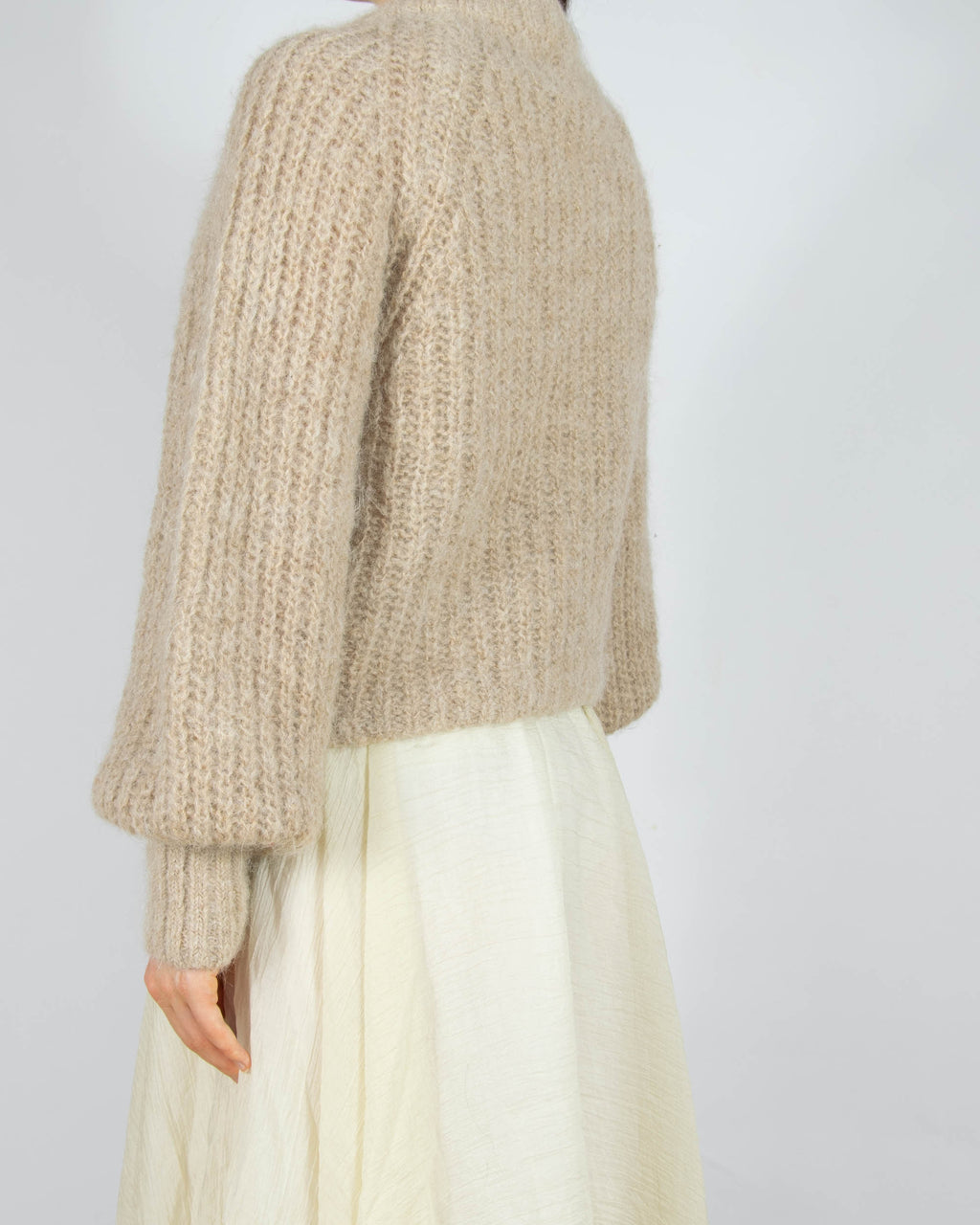 Beżowy wełniany (wełna + alpaka) kardigan H&M Premium Selection - S