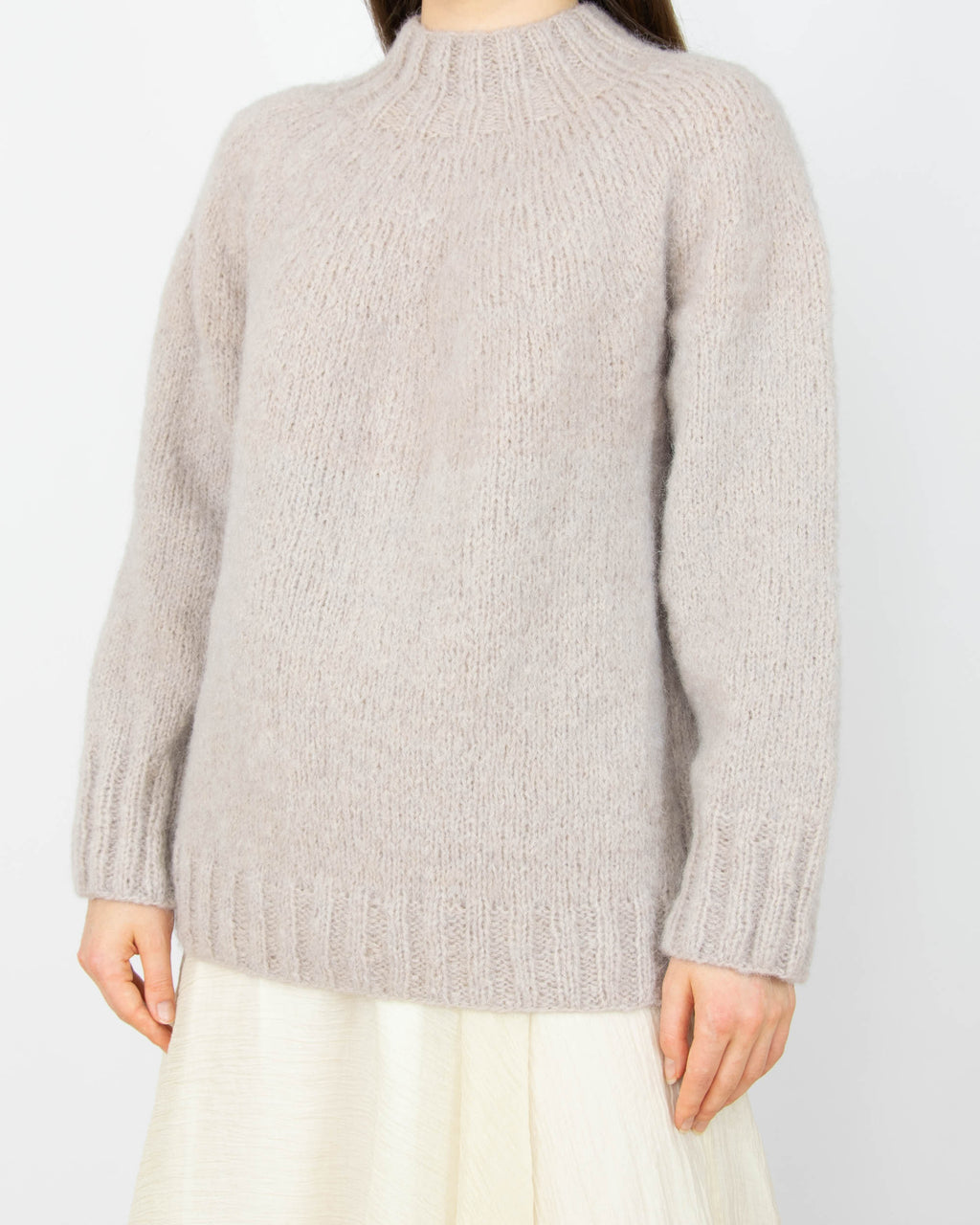 Beżowy (alpaka) sweter handmade