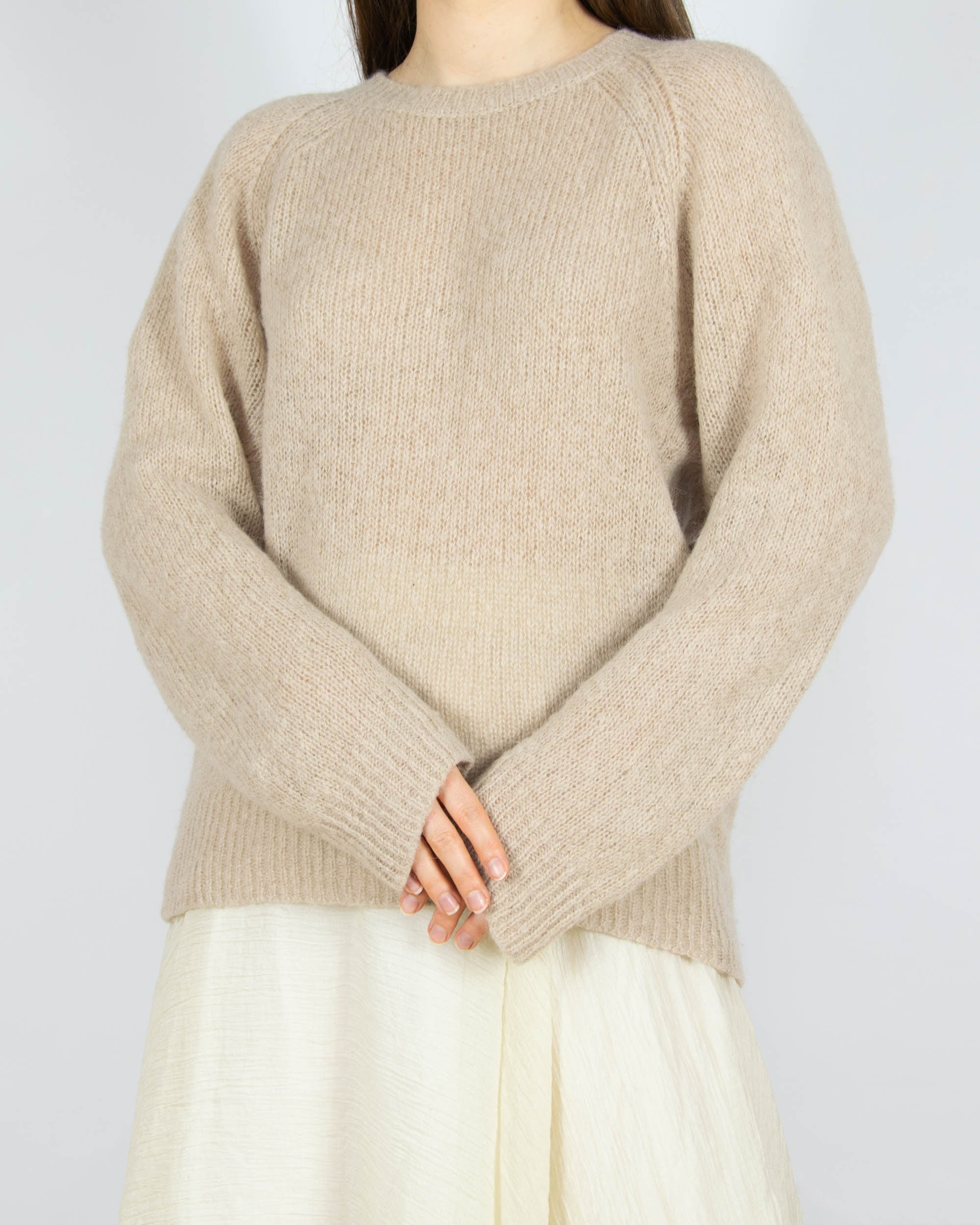 Beżowy (alpaka + wełna) sweter MODERN RARITY