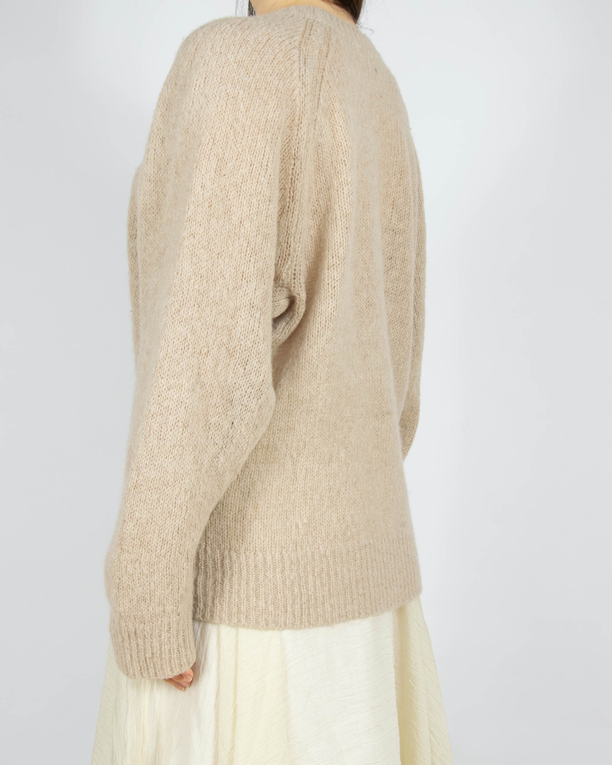 Beżowy (alpaka + wełna) sweter MODERN RARITY - S