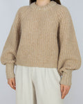 Beżowy (alpaka + wełna) sweter H&M Premium