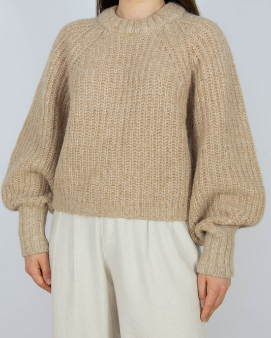 Beżowy (alpaka + wełna) sweter H&M Premium