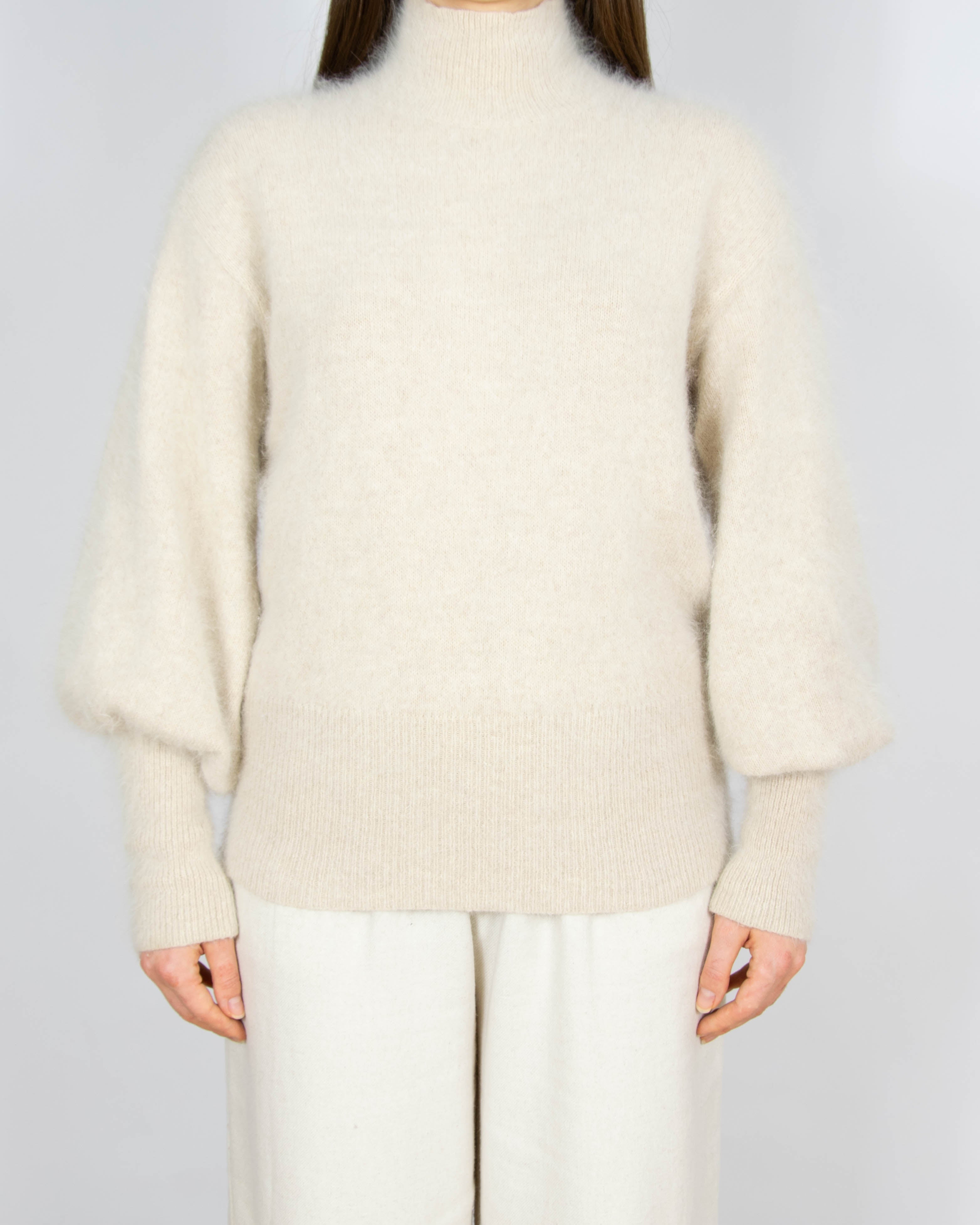 Beżowy wełniany (angora) sweter z golfem Ane Mone - M