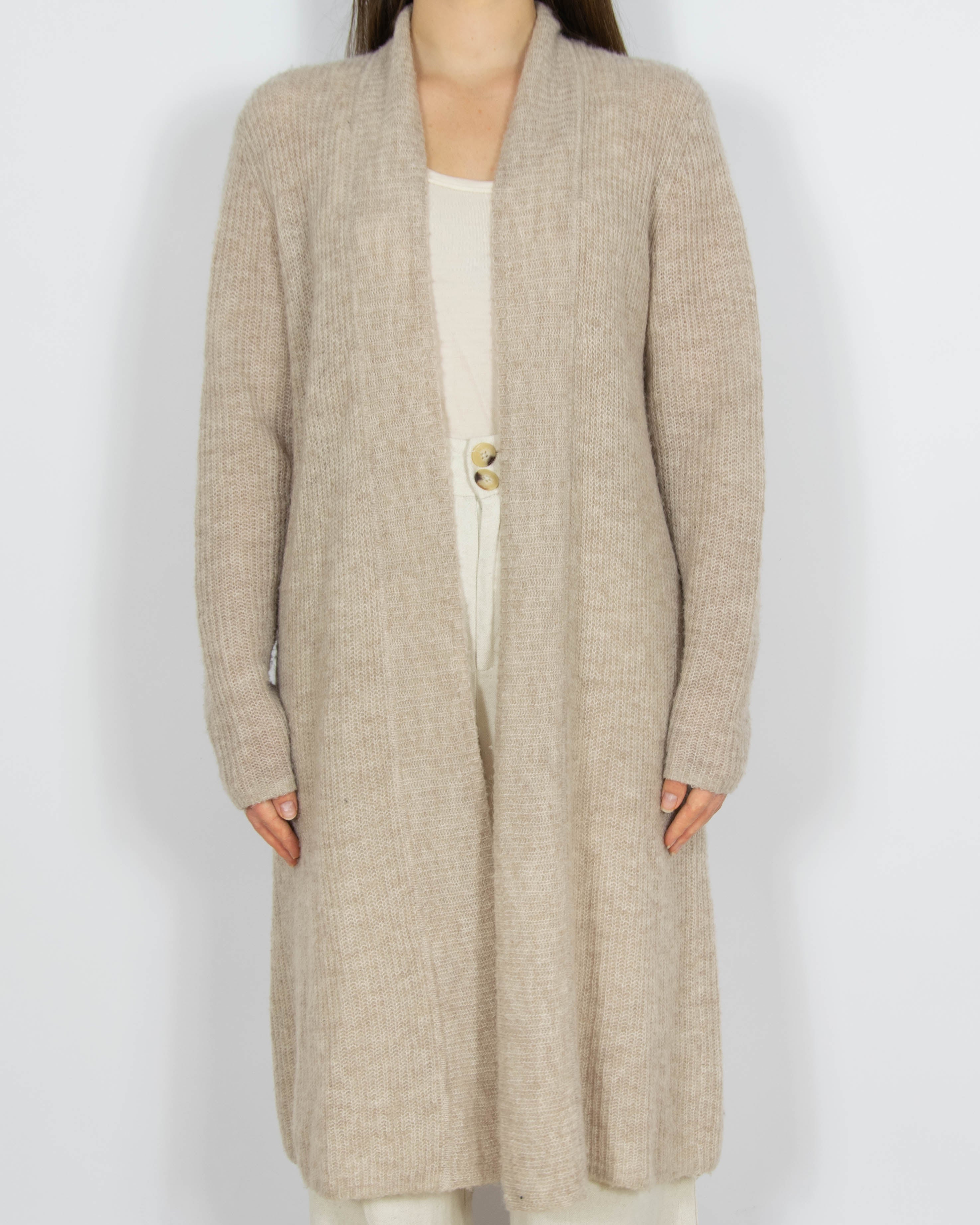 Beżowy wełniany (wełna + alpaka) kardigan Esprit