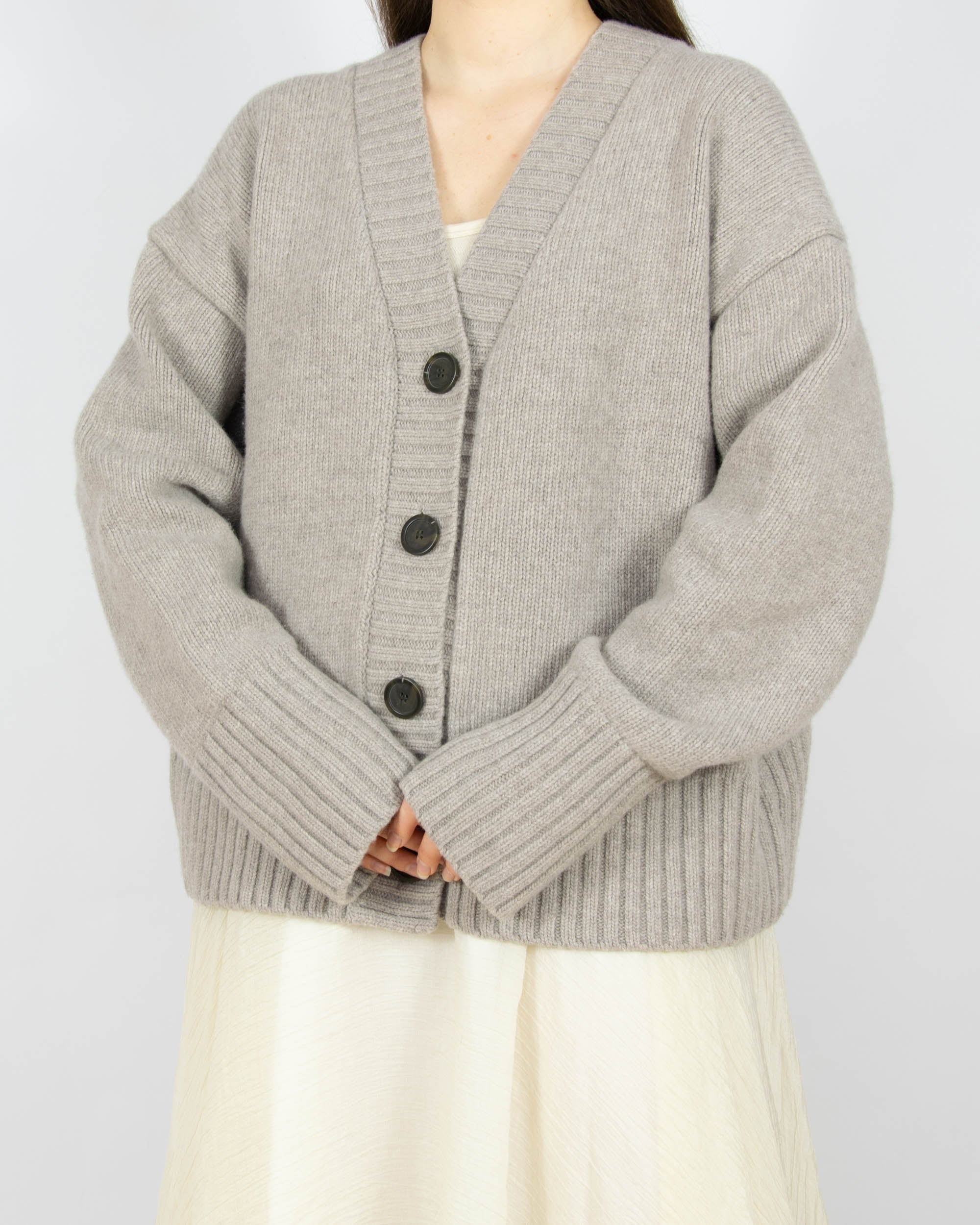 Beżowy (wełna + kaszmir) kardigan H&M Premium - L
