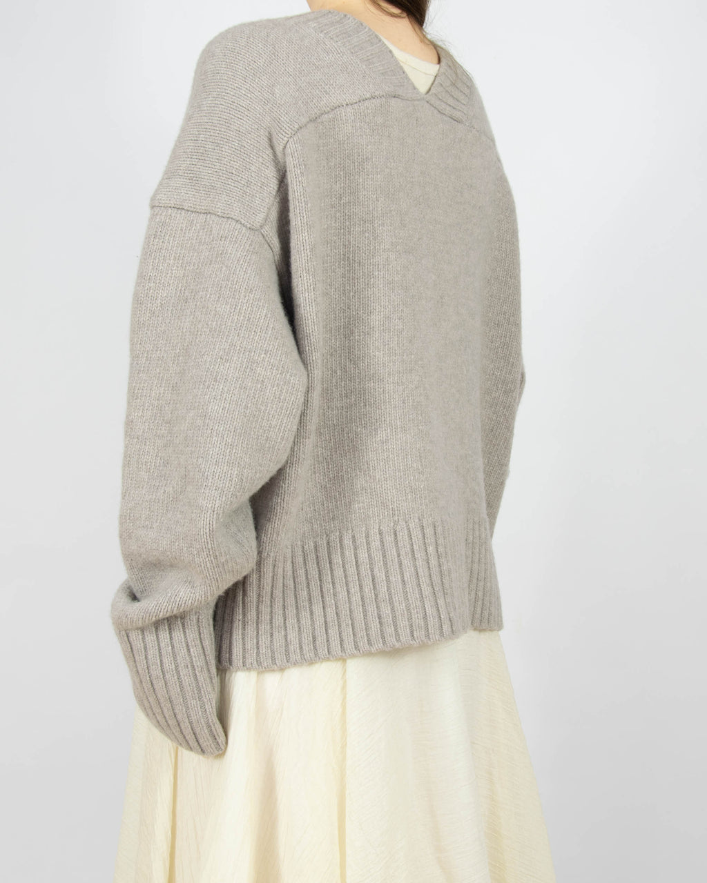 Beżowy (wełna + kaszmir) kardigan H&M Premium - L