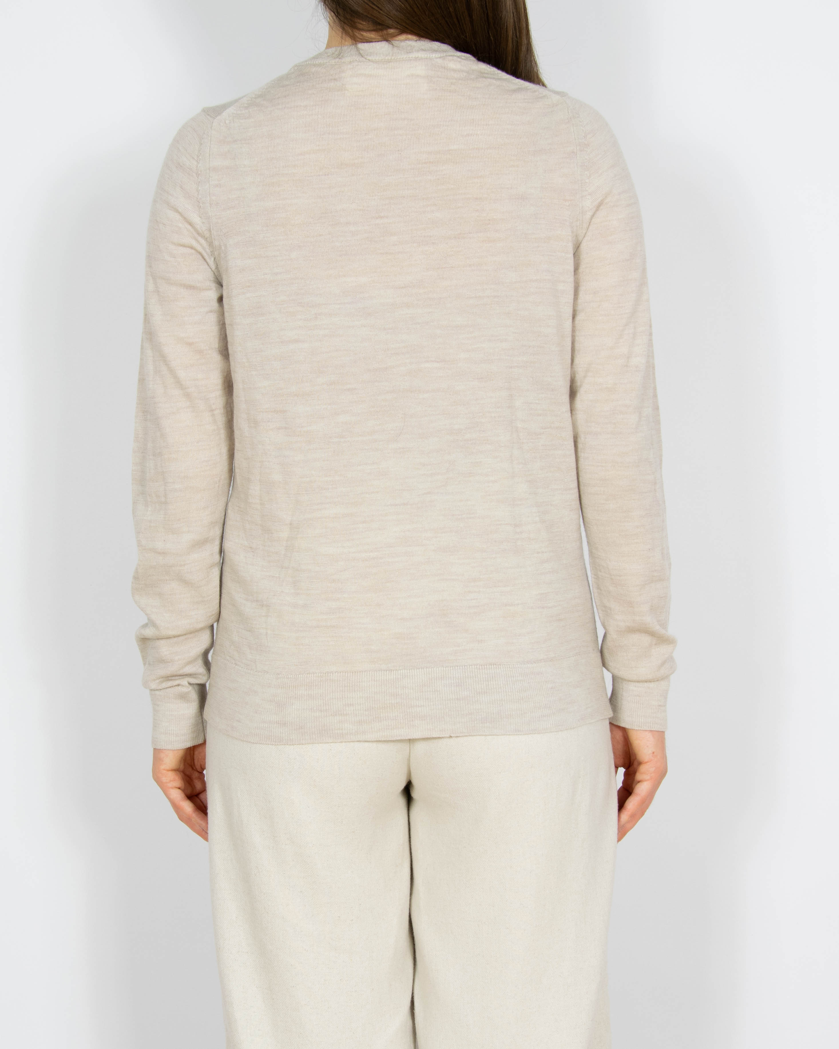 Jasnobeżowy wełniany (merino) sweter Selected Femme - S